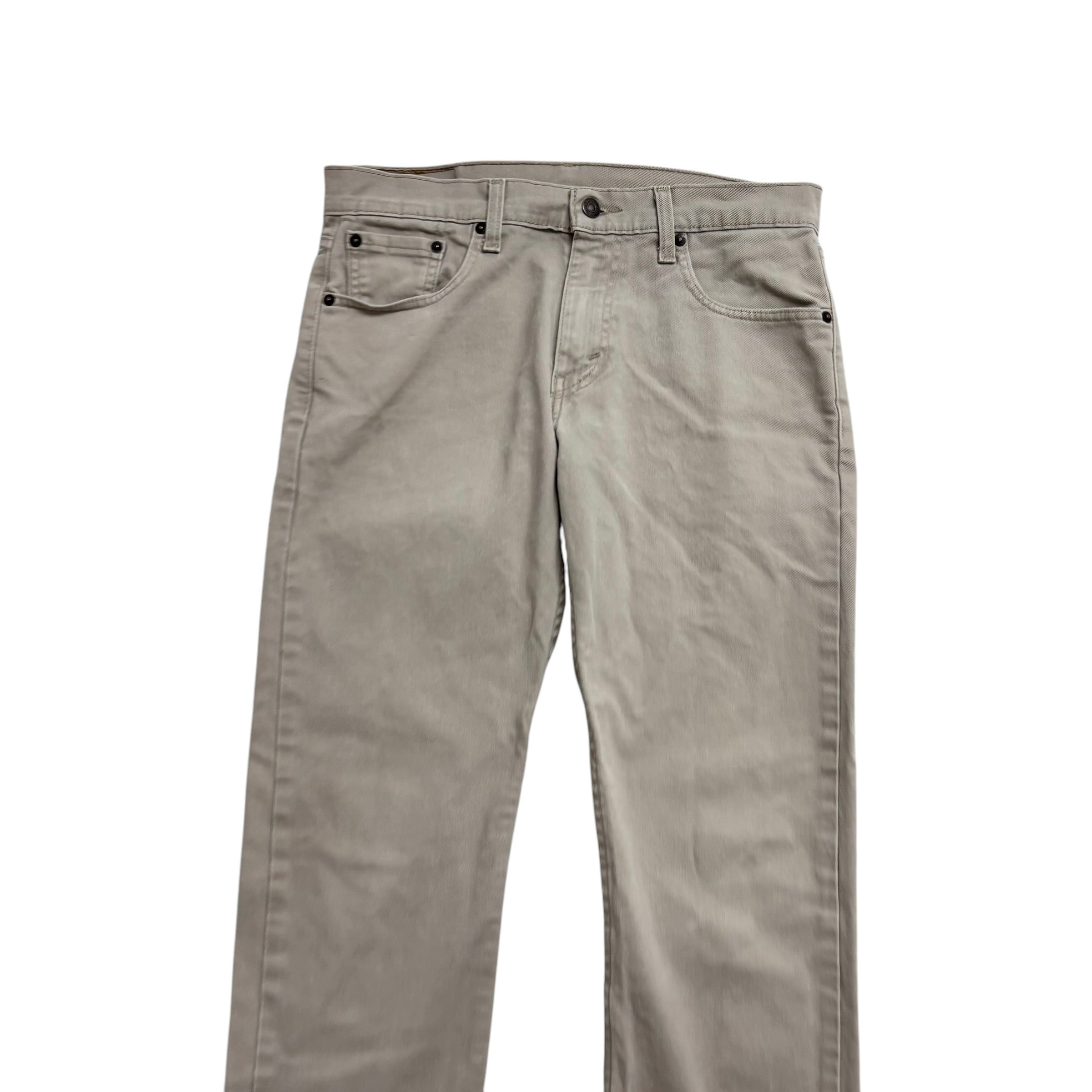 Levis 502 Jeans W30 L30 Mens Beige Regular Tapered Fit Stretch Denim
