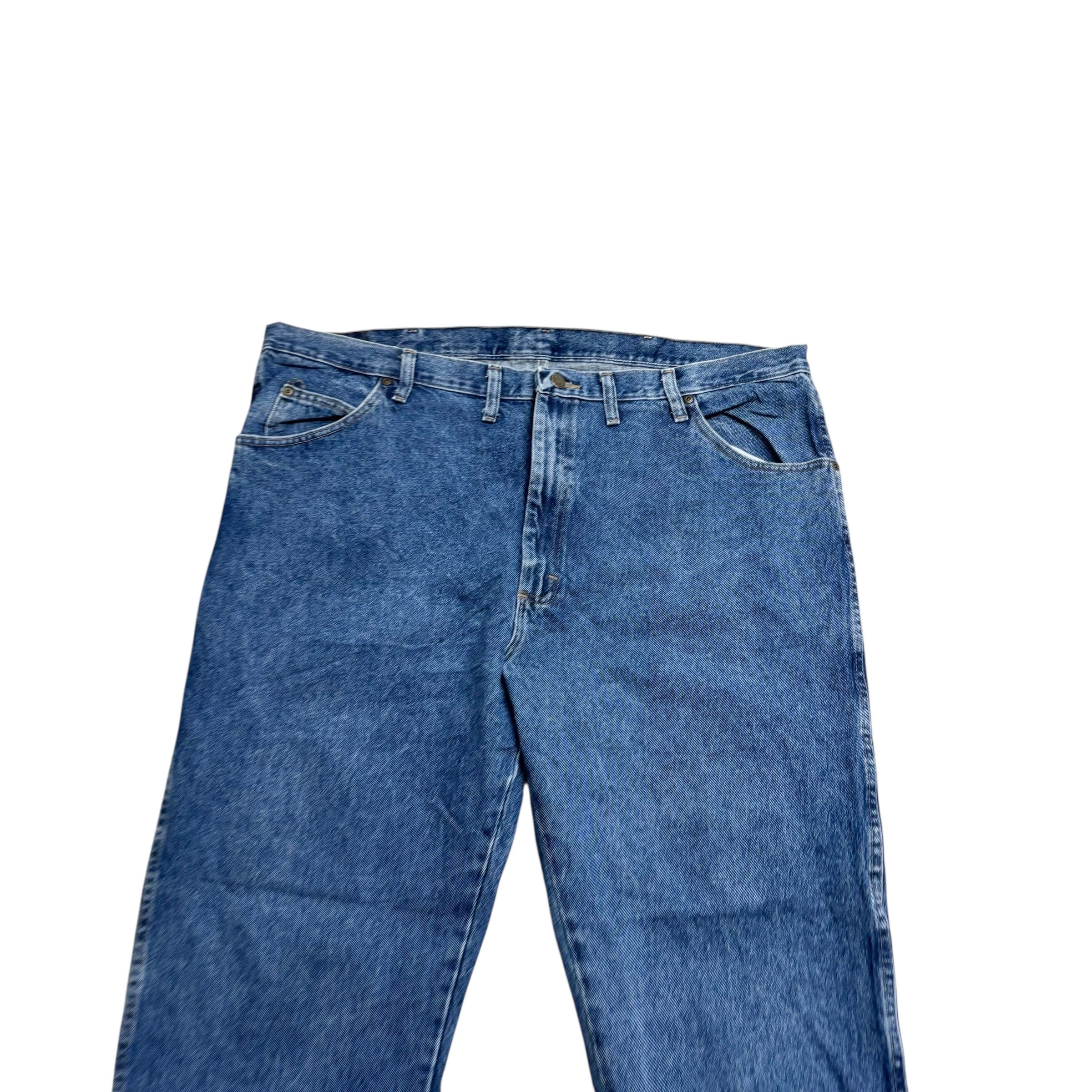 Wrangler Jeans W44 L32 Mens Mid Blue Regular Straight Fit Denim (E)