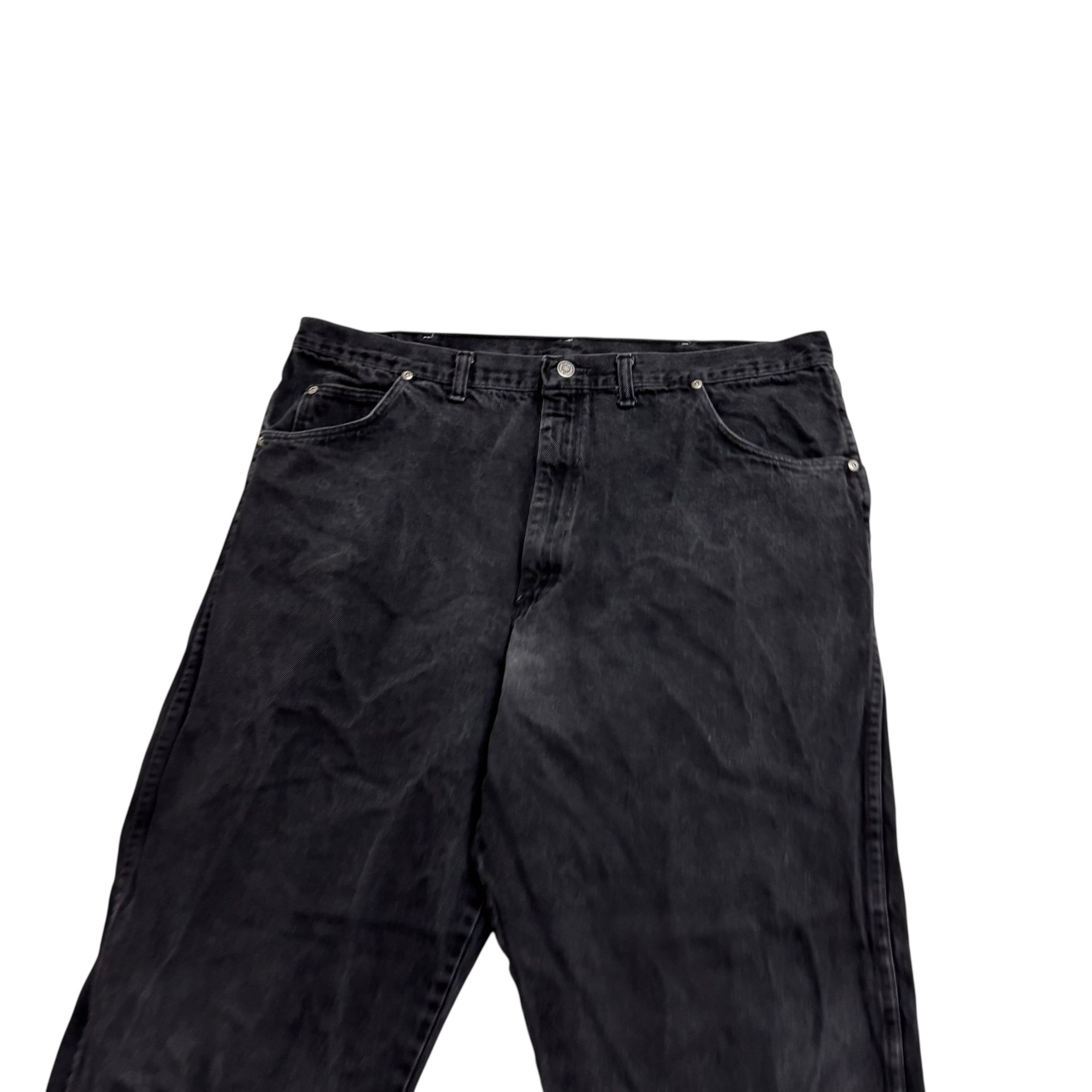 Wrangler Jeans W40 L30 Mens Black Relaxed Tapered Fit Vintage Denim