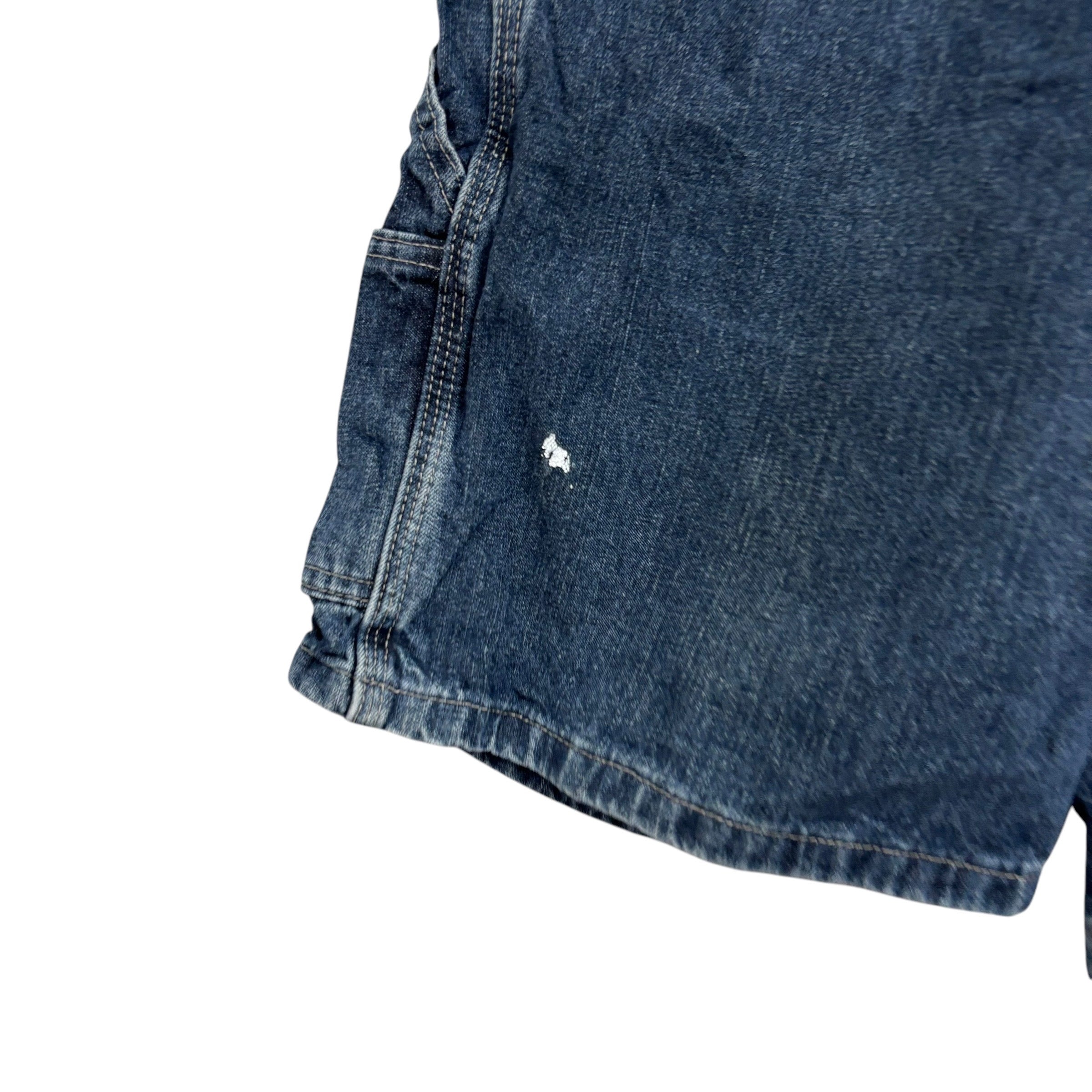 Wrangler Baggy Jorts W34 Mens Dark Blue Denim Shorts Relaxed Fit Carpenter