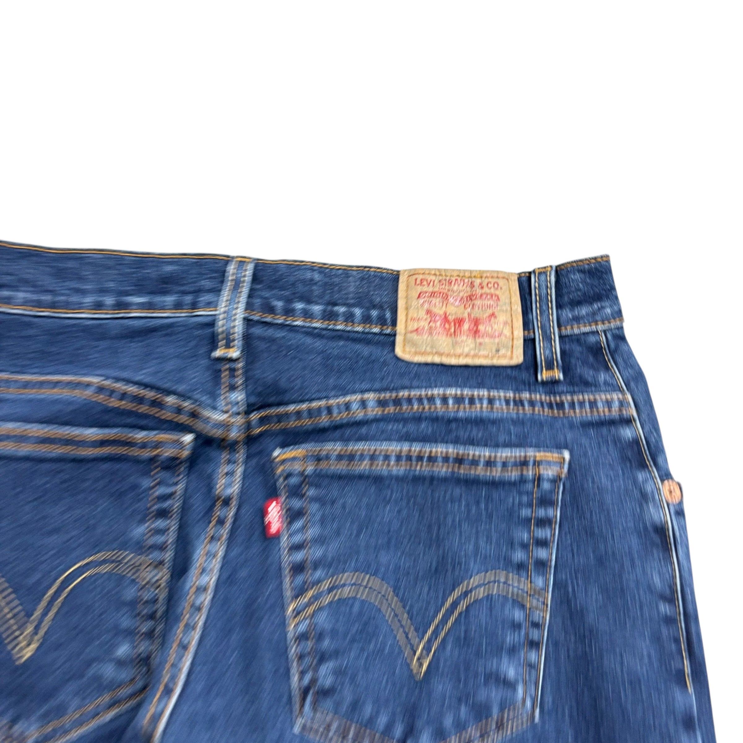 Levis 550 Jeans W30 L32 Womens Dark Blue Relaxed Bootcut Stretch Vintage Denim