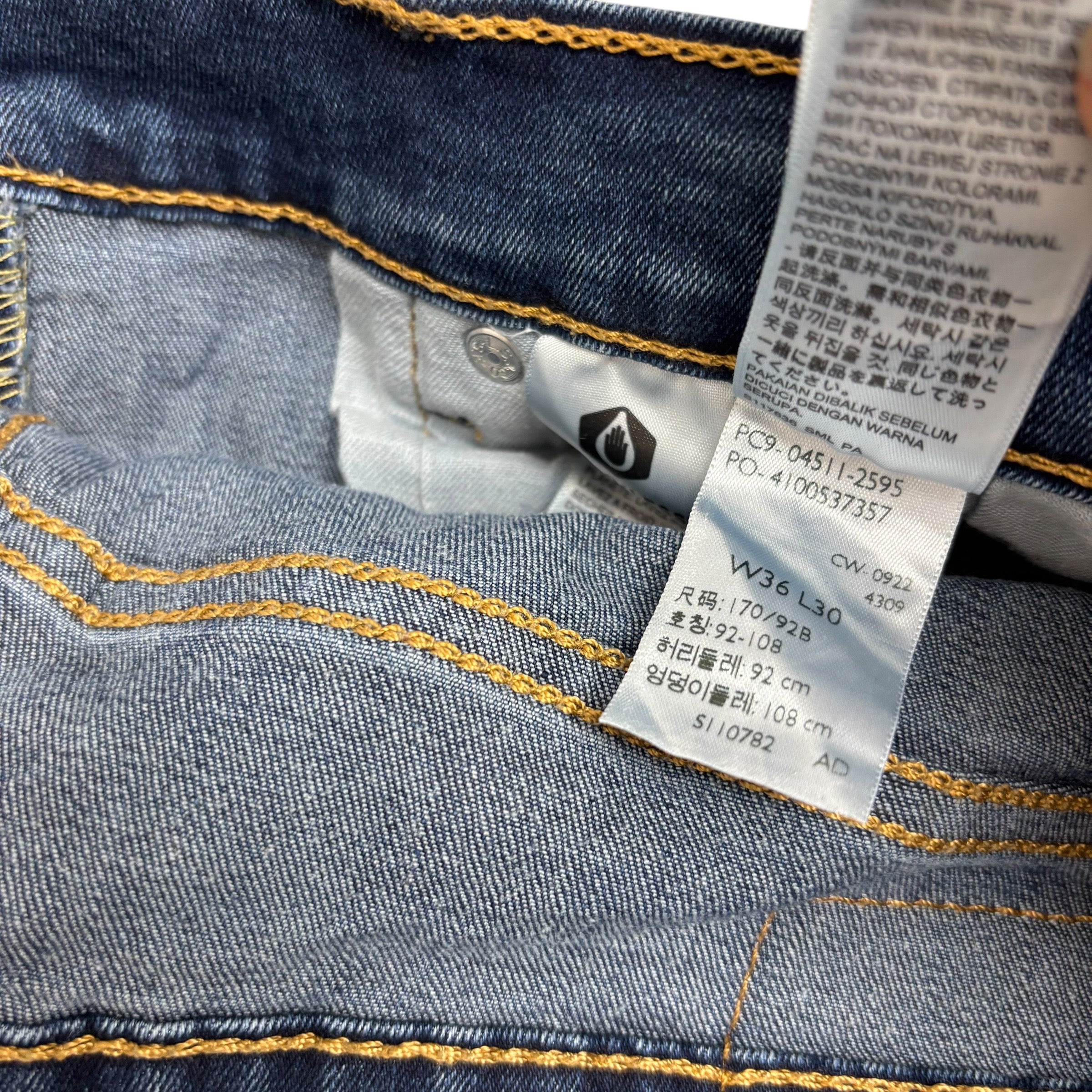 Levis 511 Jeans W36 L30 Mens Mid Blue Slim Fit Stretch Denim (E)