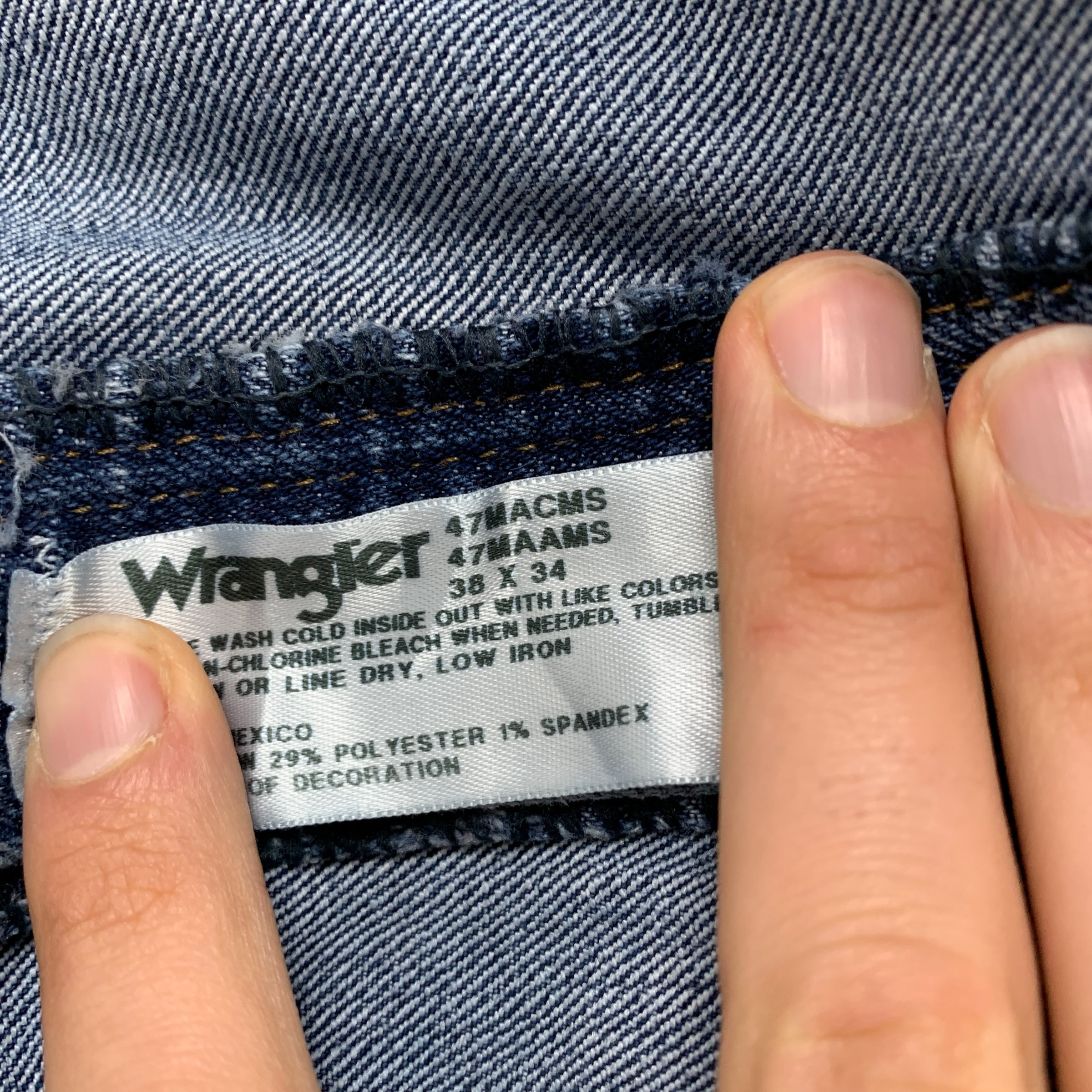 Wrangler Jeans Cowboy Cut W38 L34 Mens Dark Blue Advanced Comfort Regular Fit