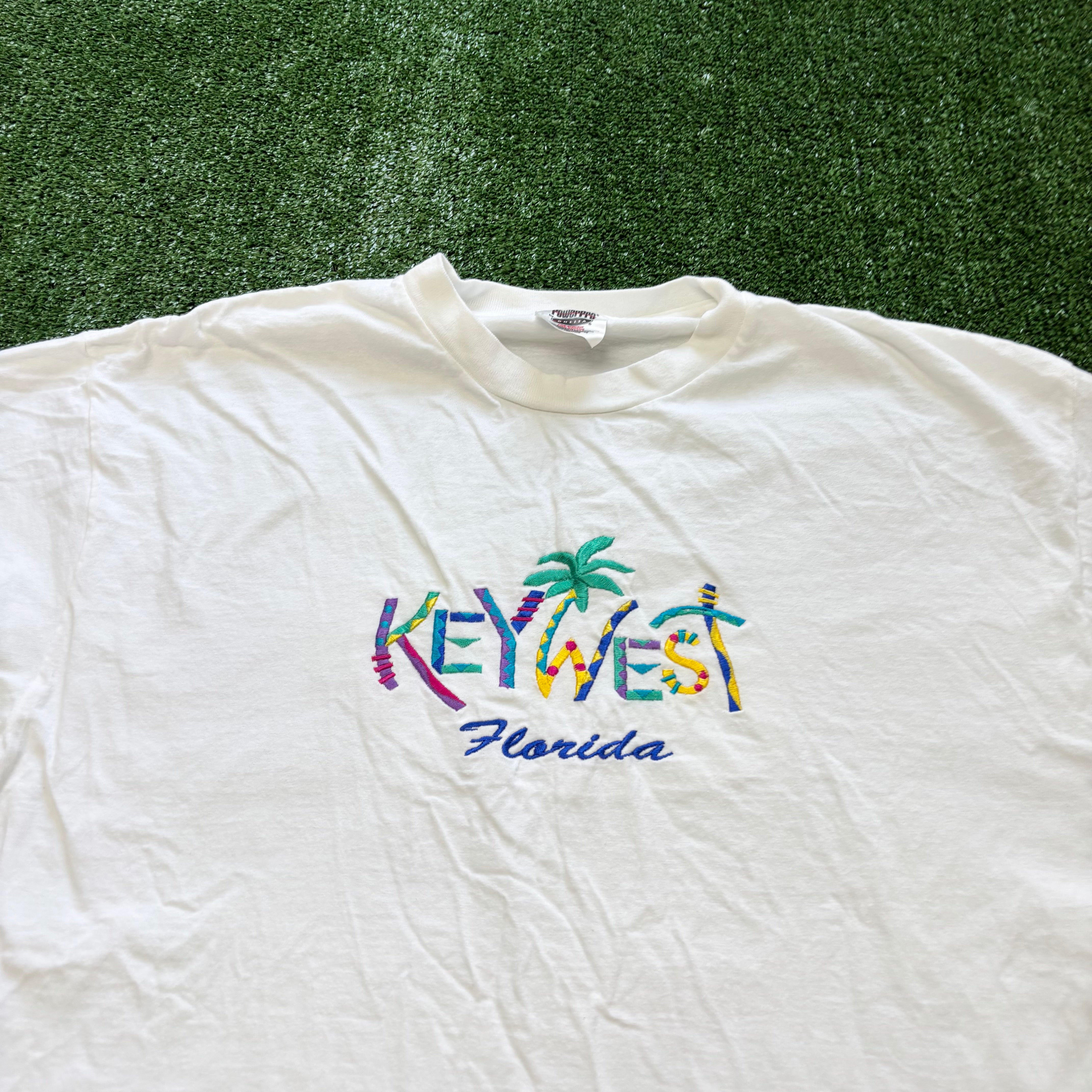 Vintage T Shirt Mens XL White Single Stitch Graphic Print 90s USA Tourist (E)
