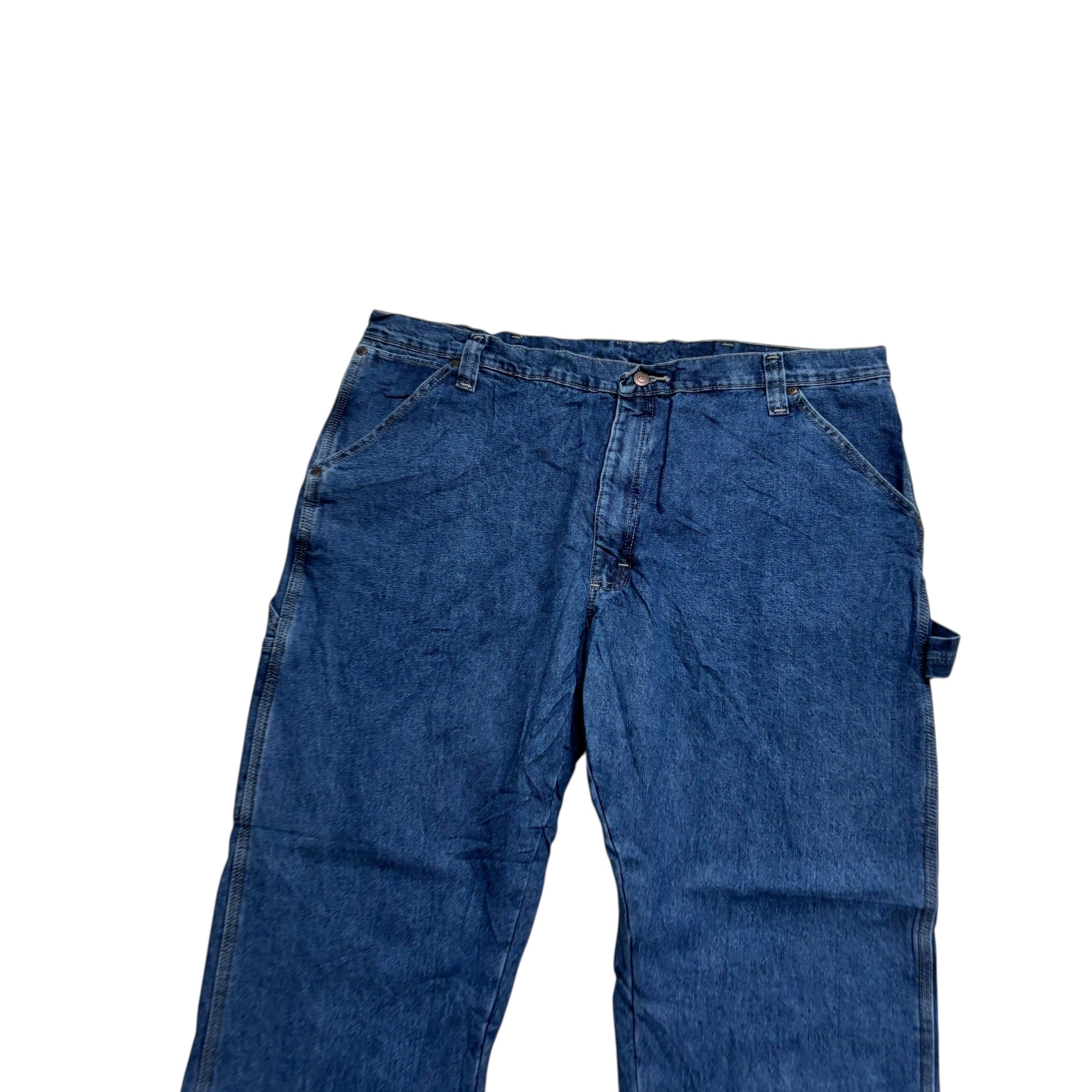 Wrangler Carpenter Jeans W42 L30 Mens Mid Blue Relaxed Straight Fit Denim (E)