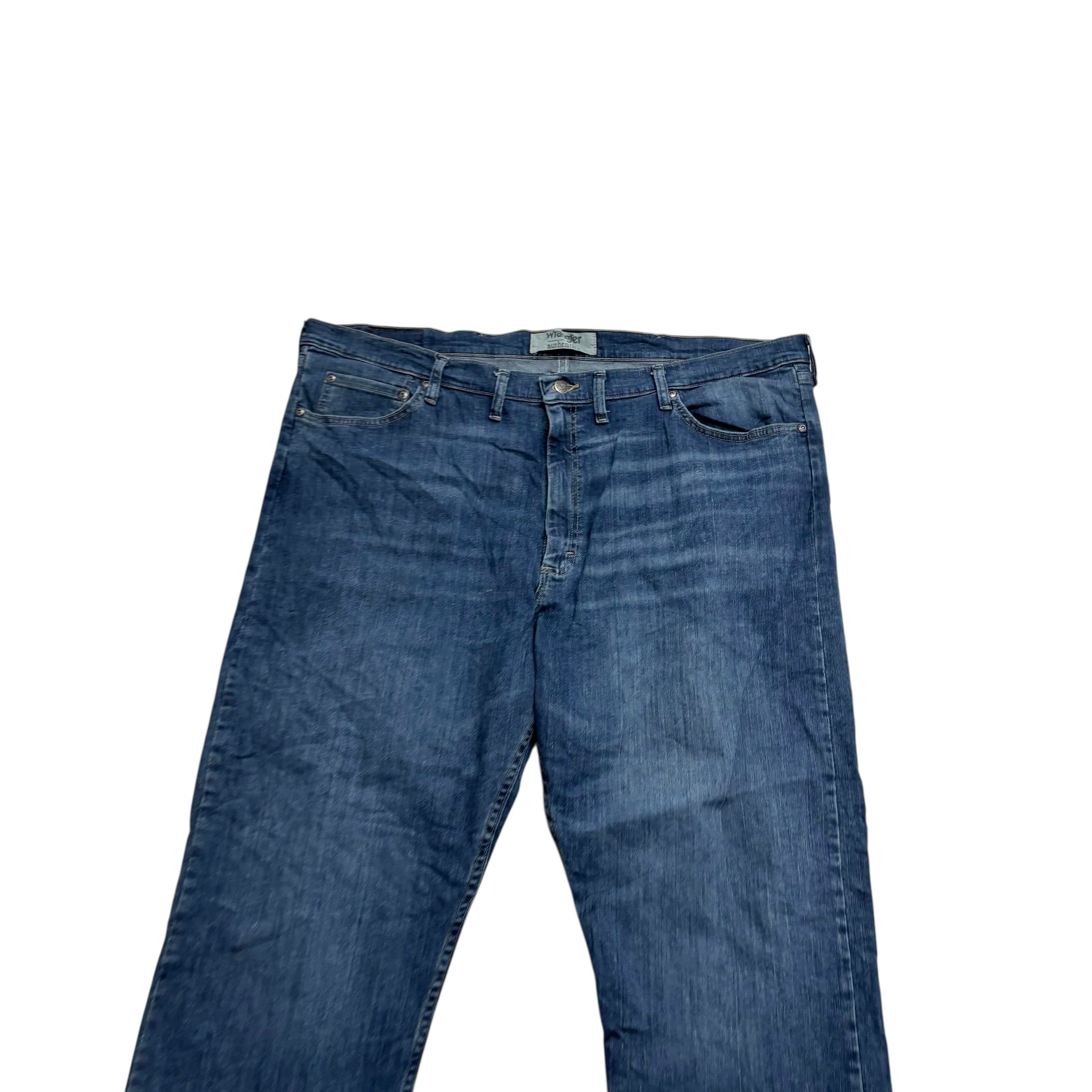 Wrangler Jeans W44 L29 Mens Dark Blue Relaxed Straight Fit Stretch Denim