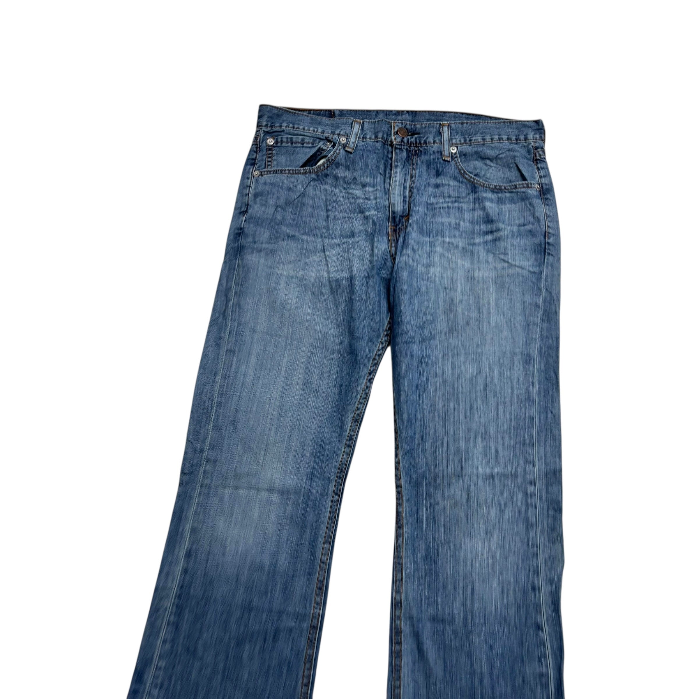 Levis 527 Jeans W34 L34 Mens Mid Blue Slim Bootcut Fit Denim (E)