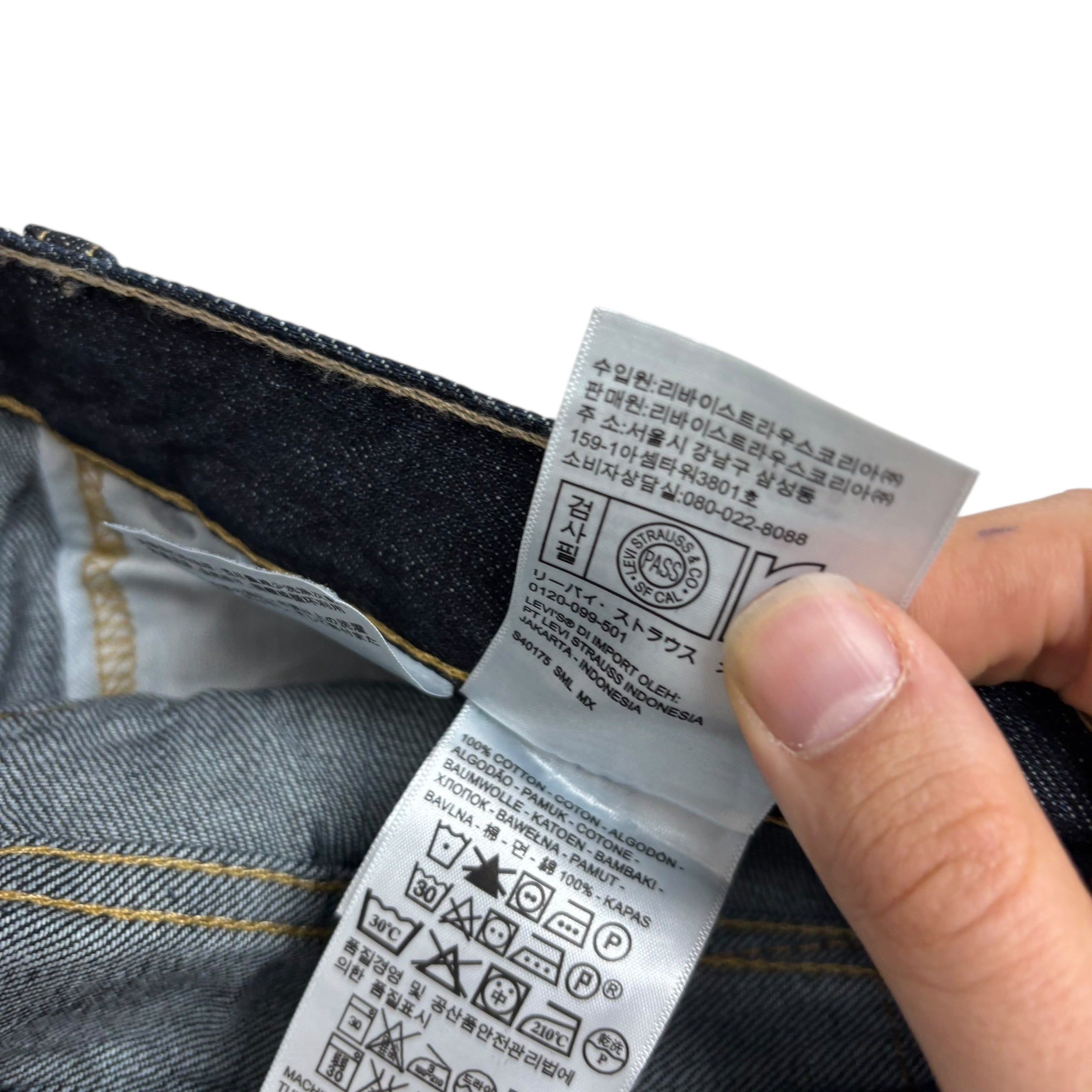 Levis 505 Jeans W36 L34 Mens Dark Blue Regular Straight Fit Denim (E)