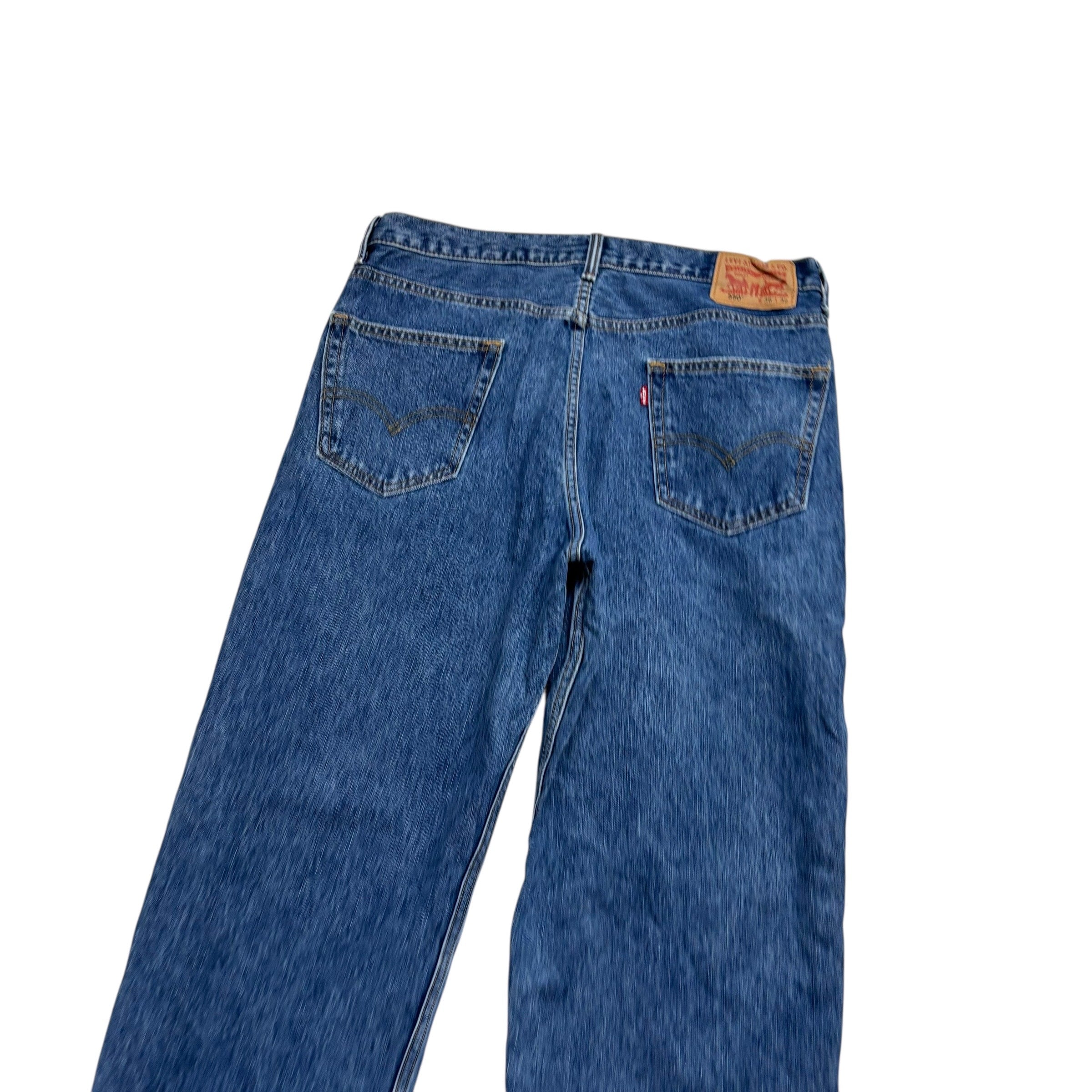 Levis 550 Jeans W36 L32 Mens Mid Blue Baggy Relaxed Straight Fit Denim (E)