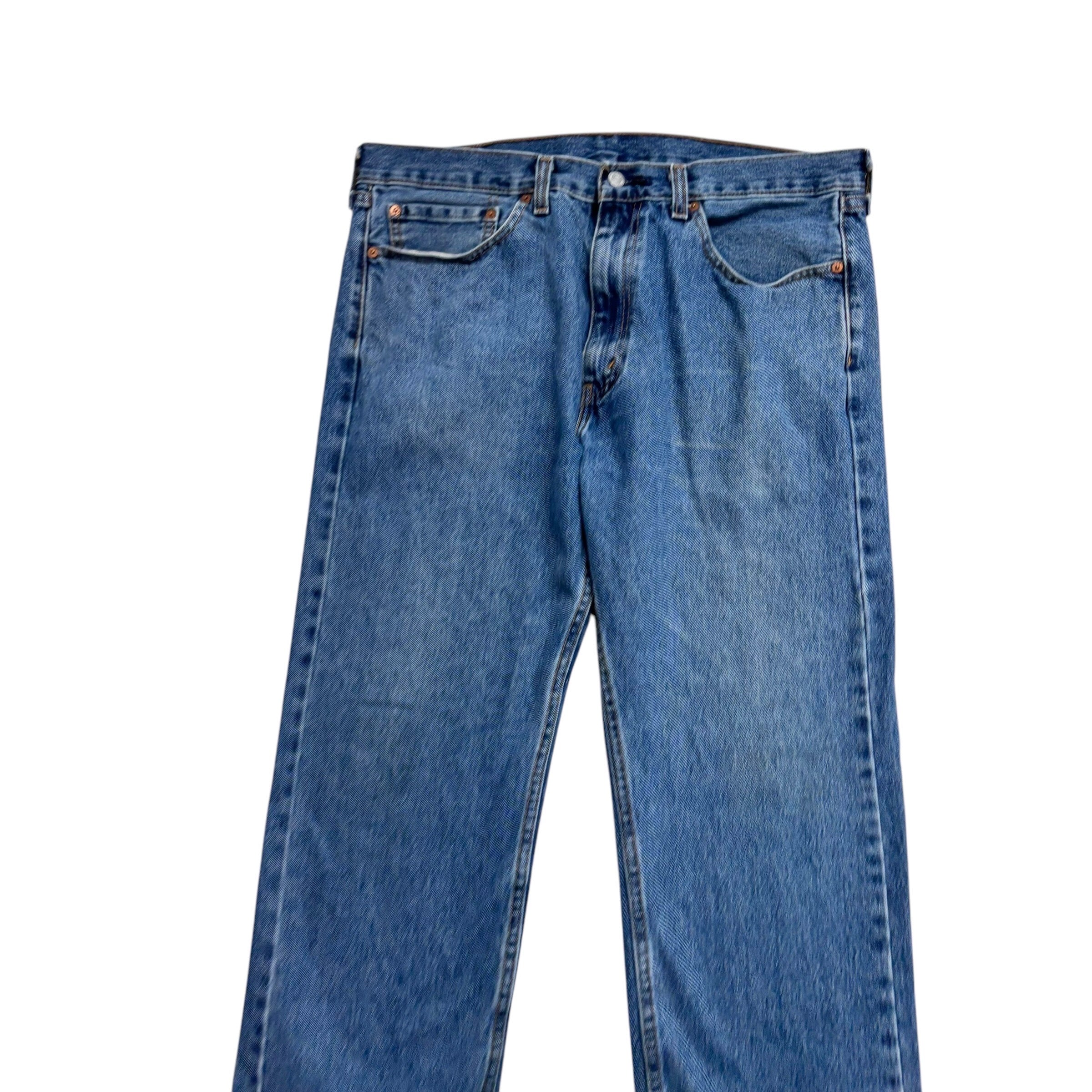 Levis 505 Jeans W36 L29 Mens Mid Blue Regular Straight Fit Denim
