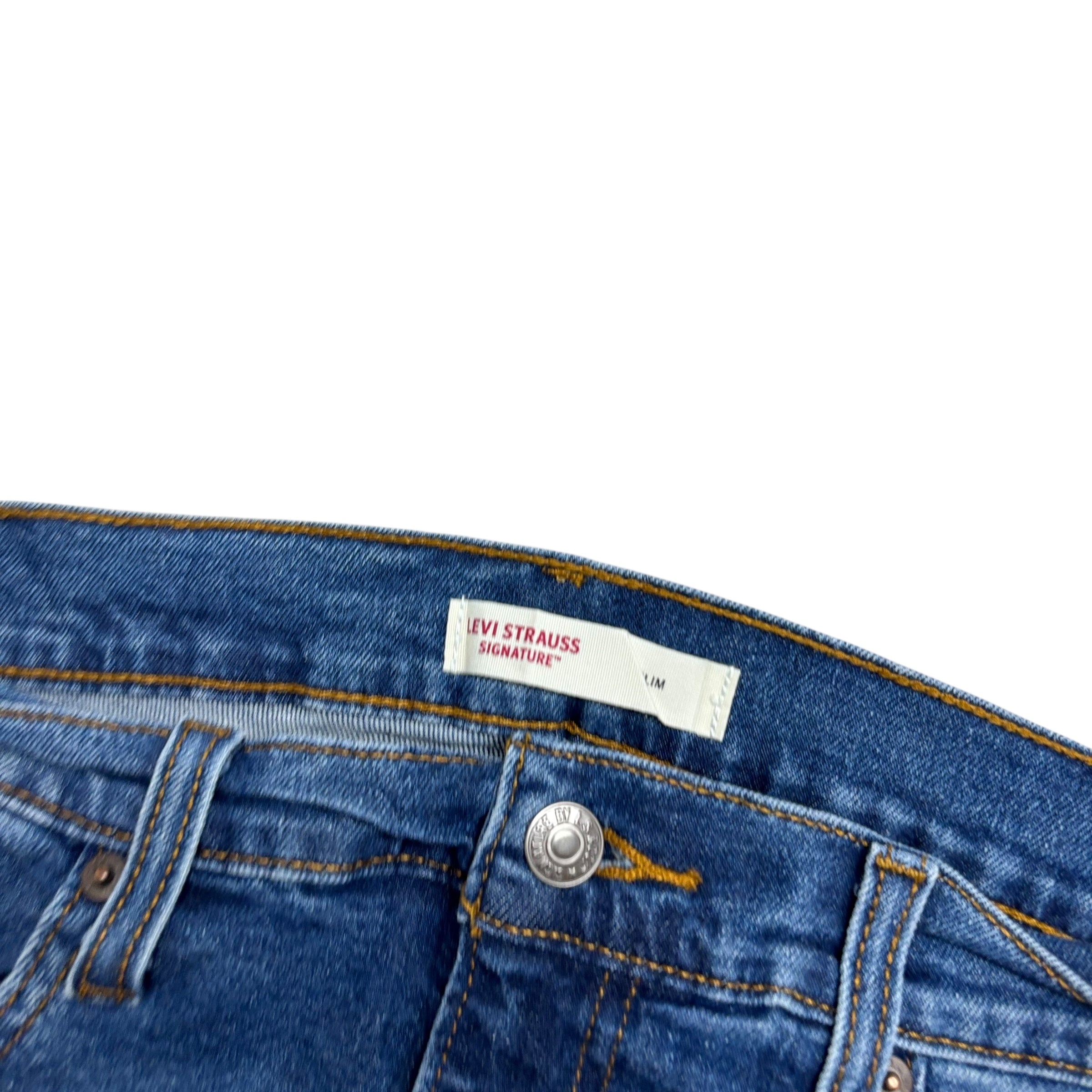 Levis Signature Jeans W36 L30 Mens Mid Blue Slim Fit Stretch Denim (E)