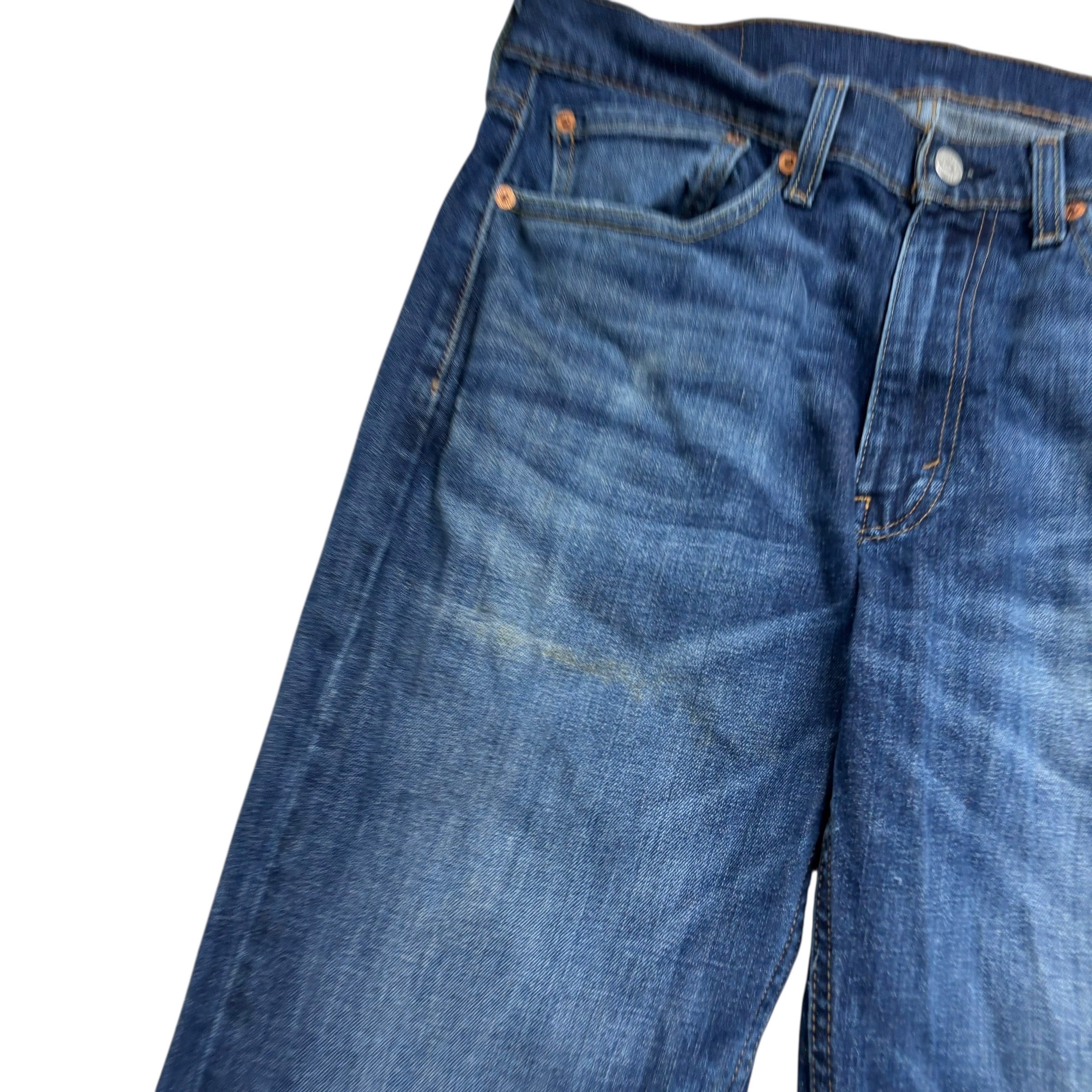 Levis 514 Jeans W32 L34 Mens Dark Blue Regular Straight Fit Stretch Denim (F)