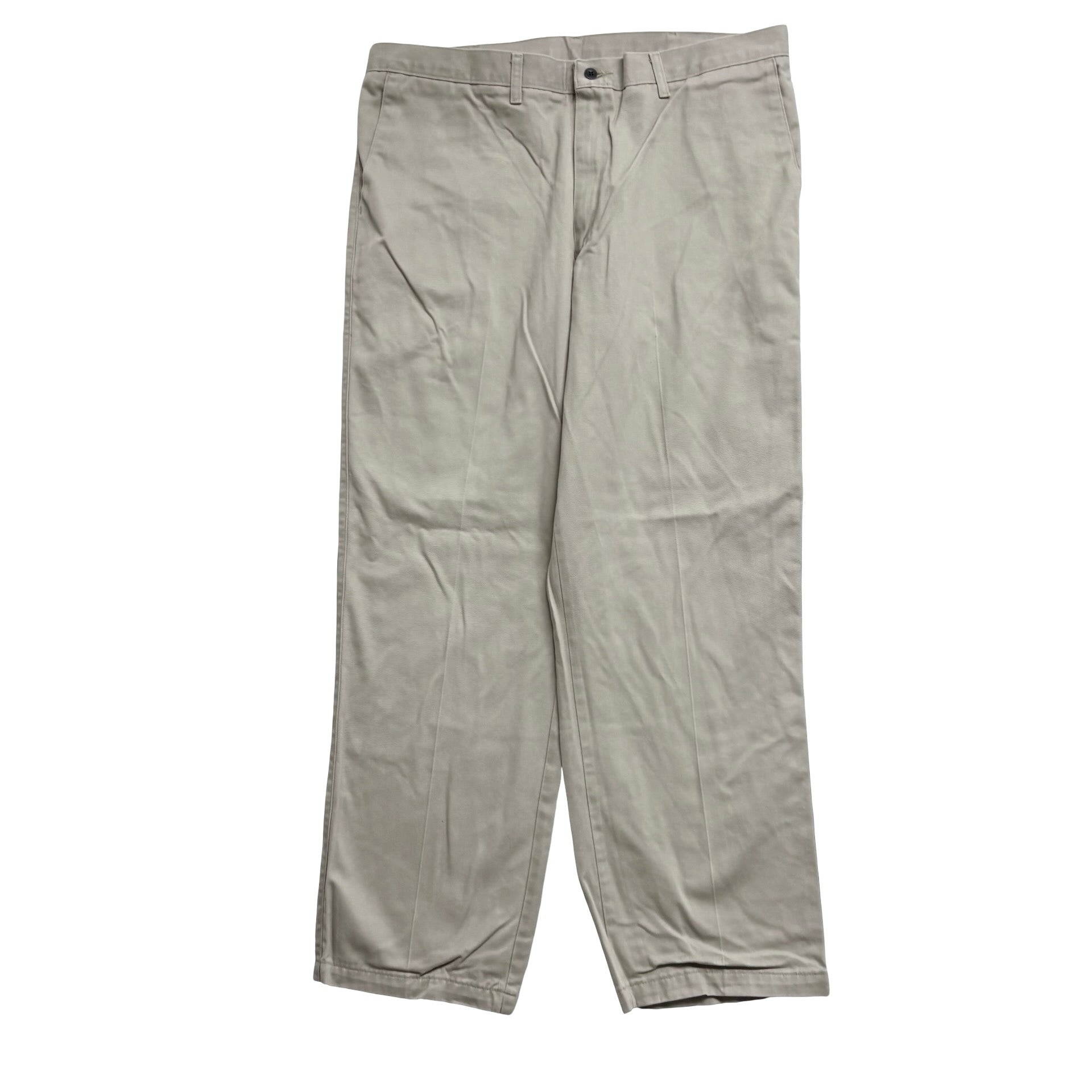 Lee Trousers W40 L32 Mens Beige Relaxed Straight Fit Vintage Pants