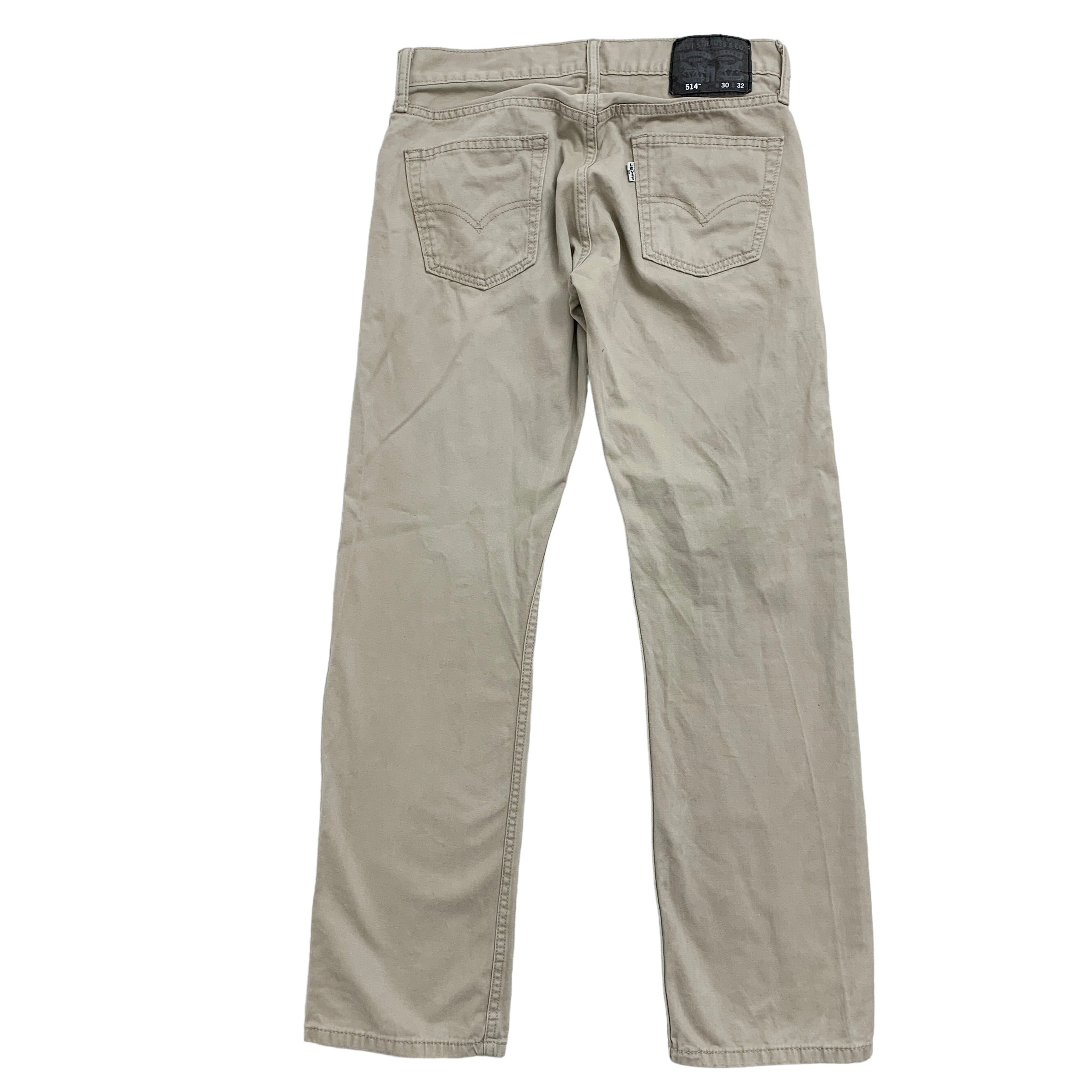 Levis 514 Trousers W30 L32 Mens Beige Stone Regular Straight Fit Cotton Pants