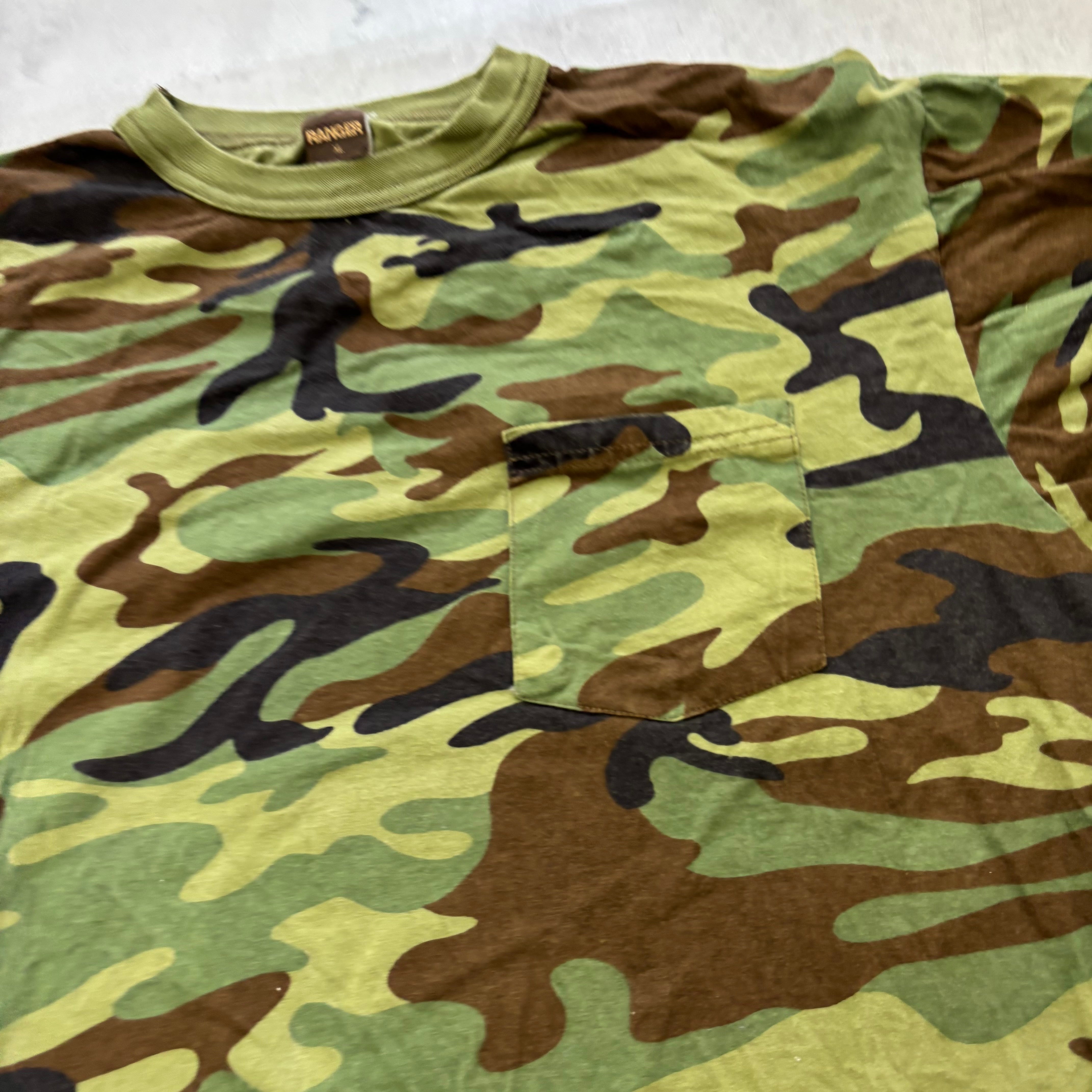 Vintage Camo T Shirt Mens XL Army Desert Woodland Camouflage (E)
