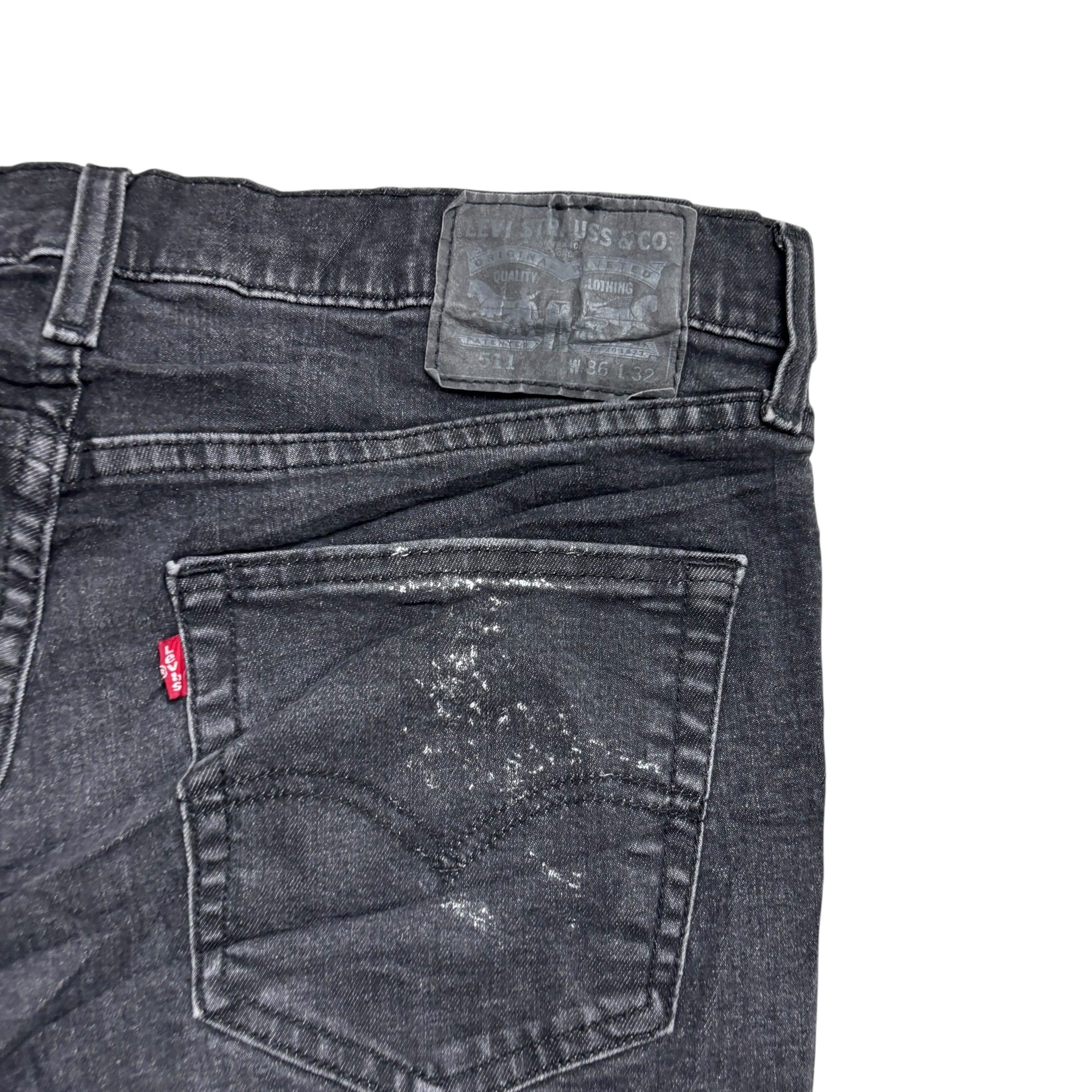 Levis 511 Jeans W36 L32 Mens Black Slim Fit Stretch Denim