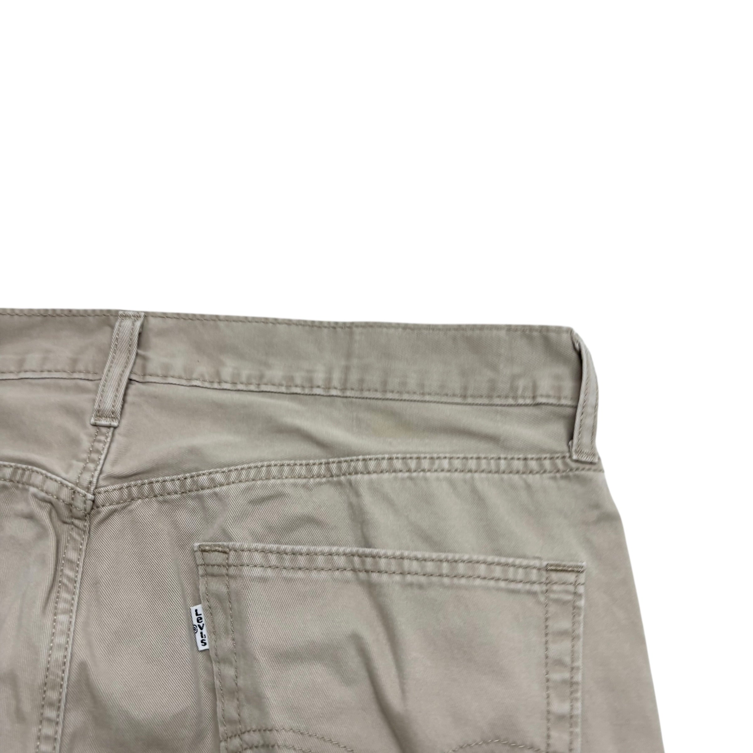 Levis 514 Trousers W36 L31 Mens Cream Regular Straight Fit Cotton Pants