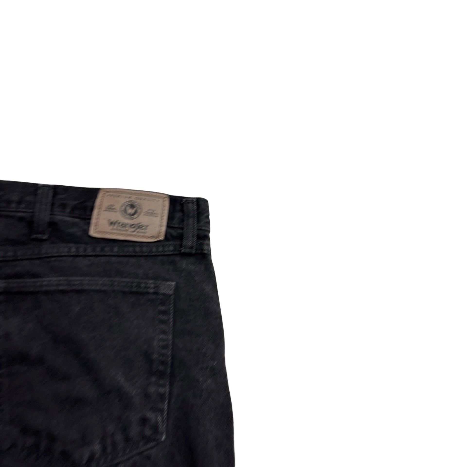 Wrangler Jeans W46 L30 Mens Black Regular Straight Fit Denim (E)