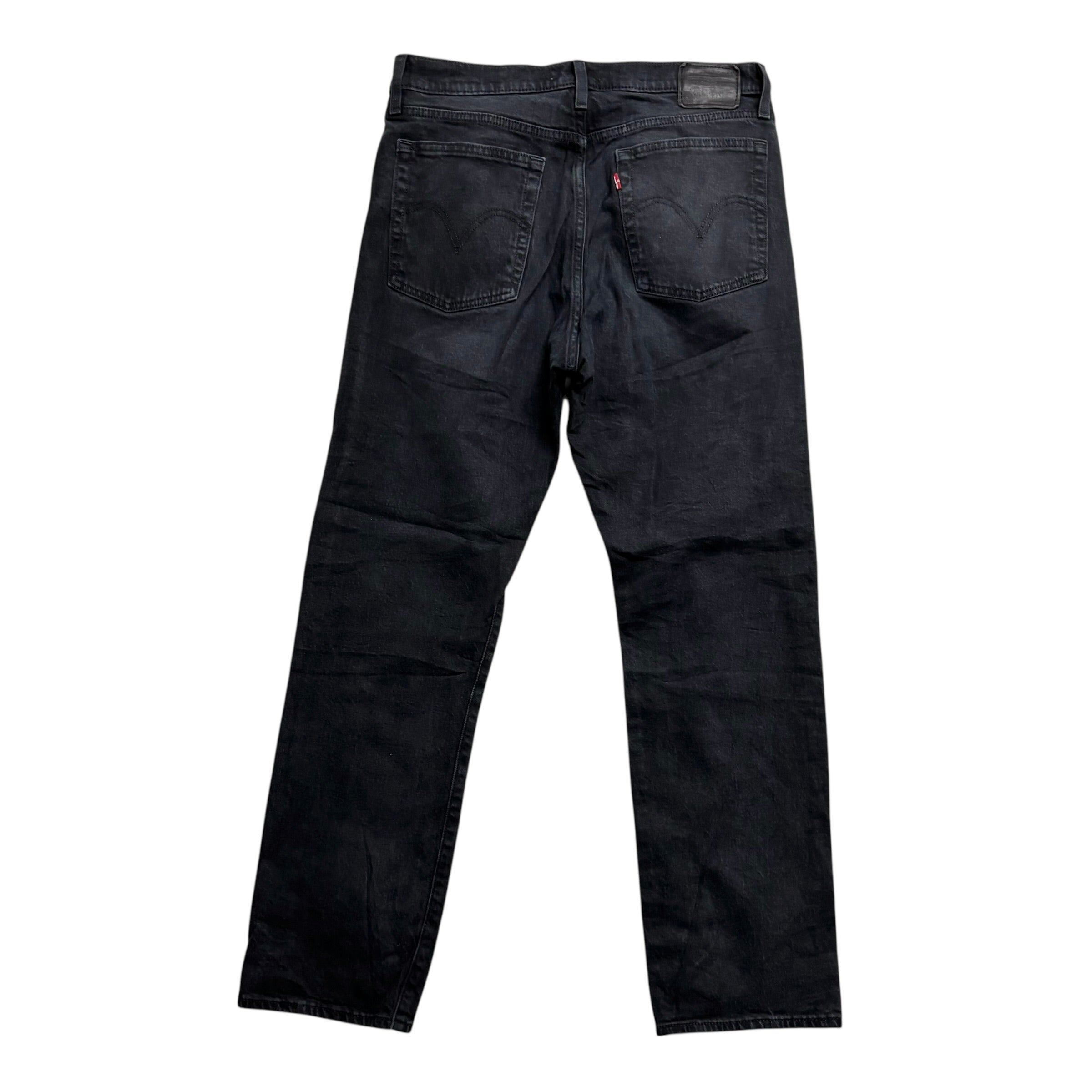 Levis Wedgie Straight Jeans W29 L28 Womens Black Stretch Denim (E)