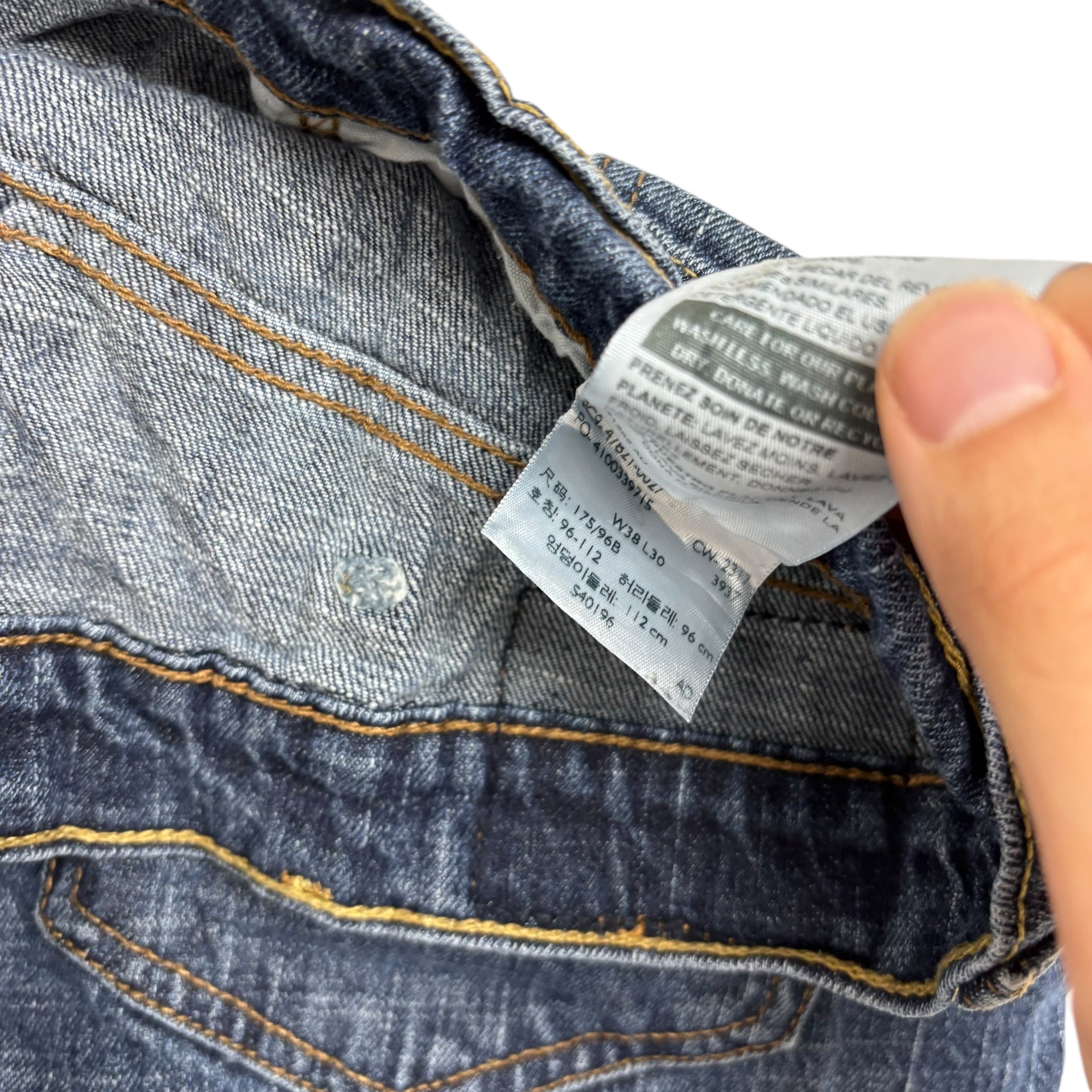 Levis Denizen Jeans W38 L30 Mens Mid Blue Baggy Relaxed Stretch Denim (E)