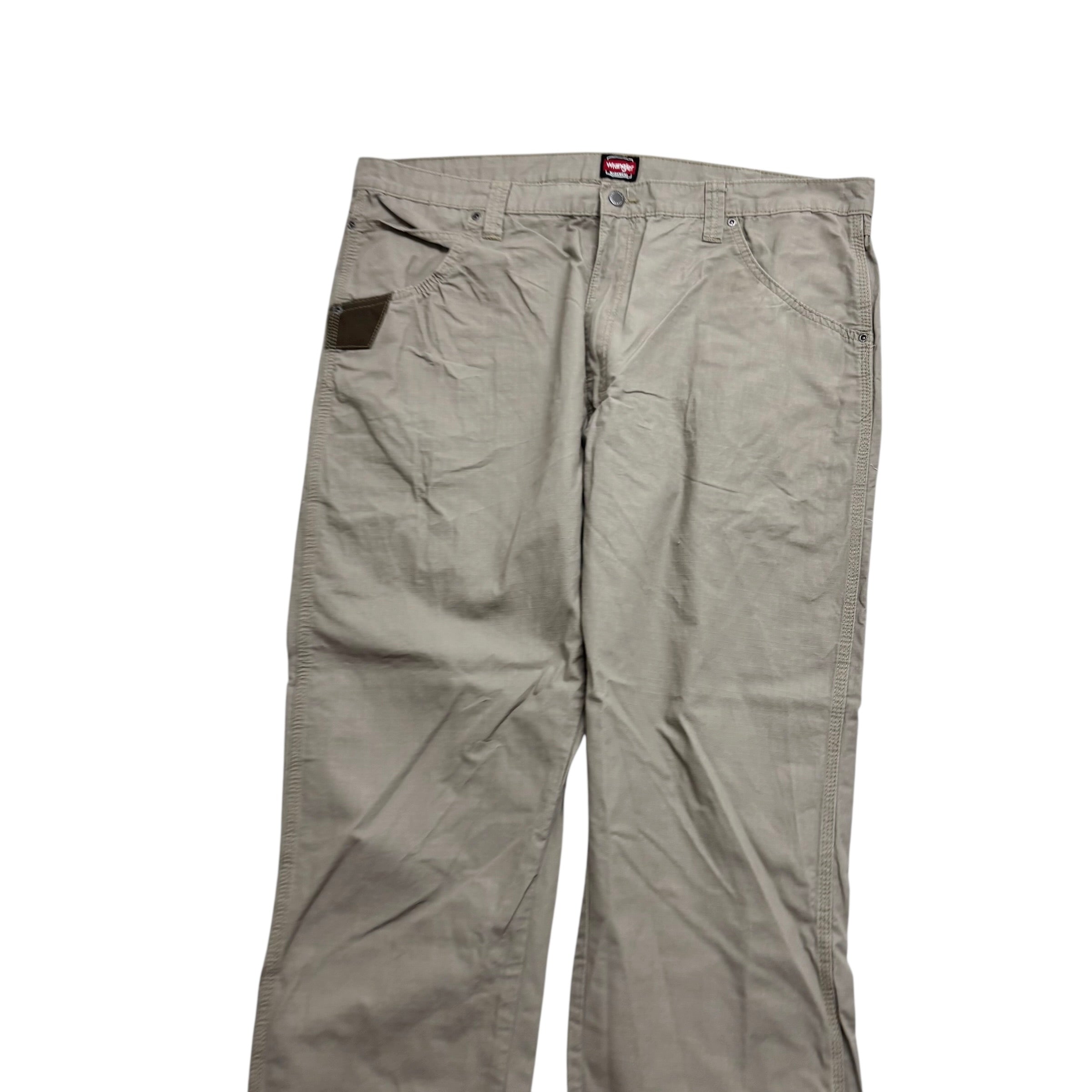 Wrangler Trousers W40 L32 Mens Grey Relaxed Straight Fit Pants