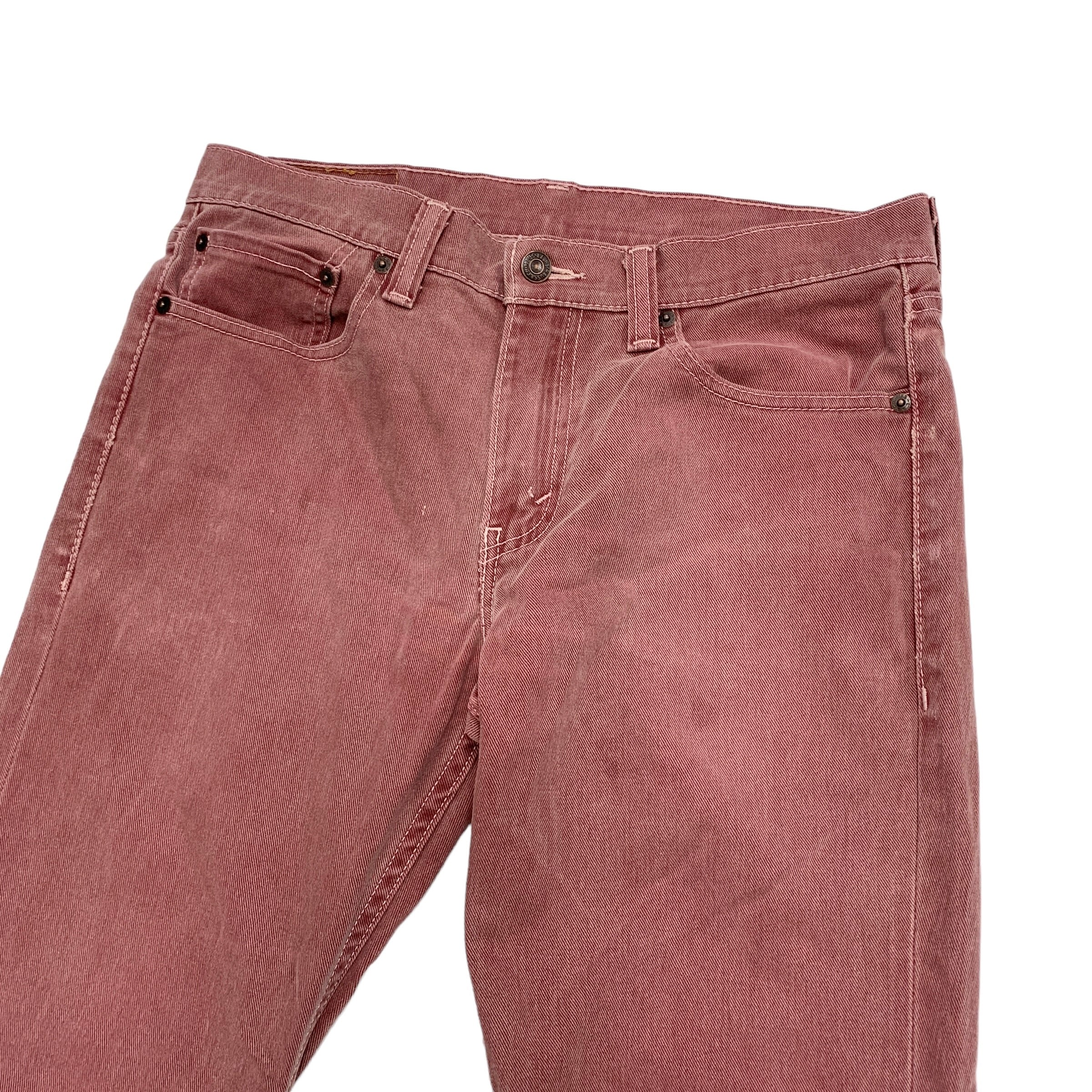 Levis 511 Jeans W32 L30 Mens Pink Slim Fit Stretch Denim