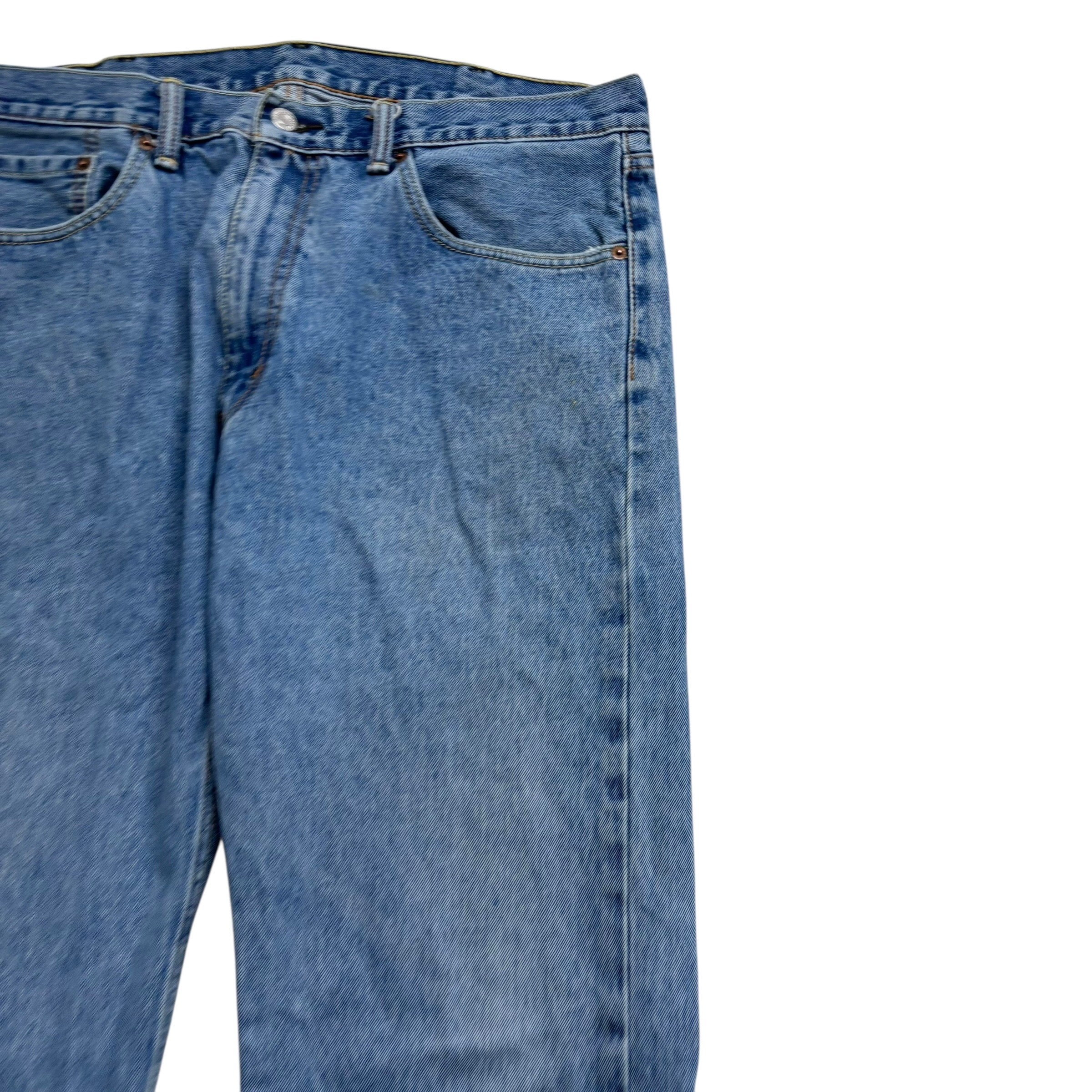 Levis 505 Jeans W36 L34 Mens Mid Blue Regular Straight Fit Denim