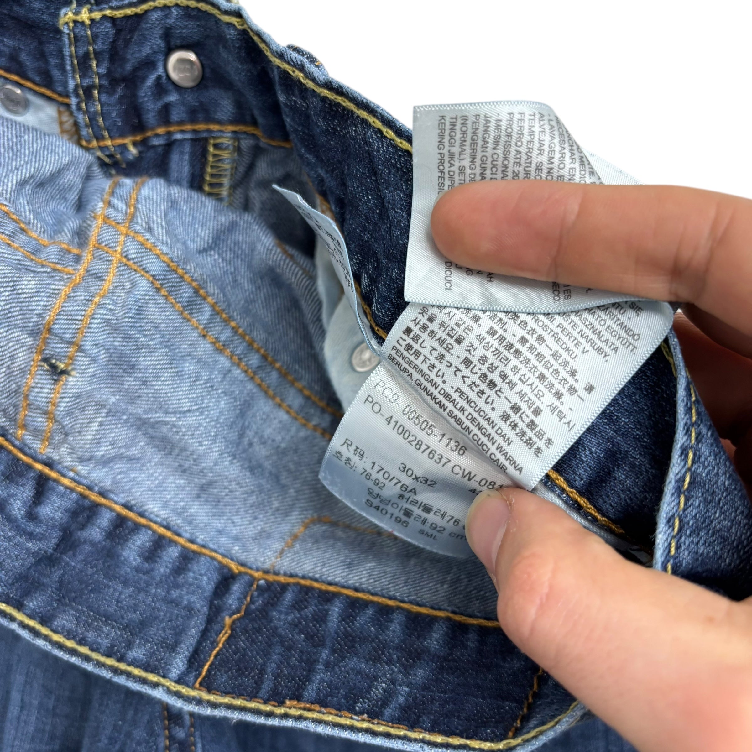 Levis 505 Jeans W30 L32 Mens Dark Blue Regular Straight Fit Denim