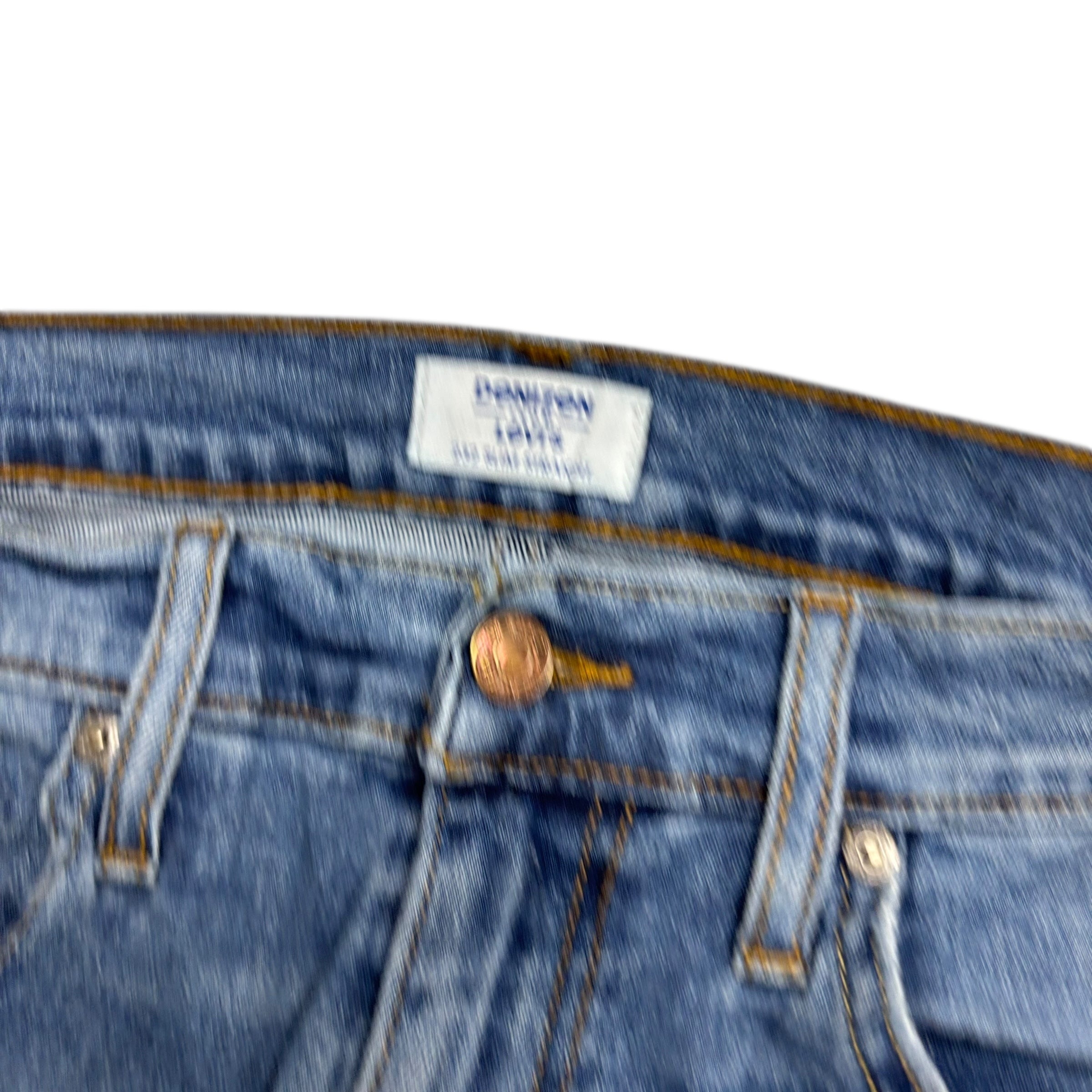 Levis Denizen Jeans W36 L34 Mens Mid Blue Slim Straight Fit Stretch Denim