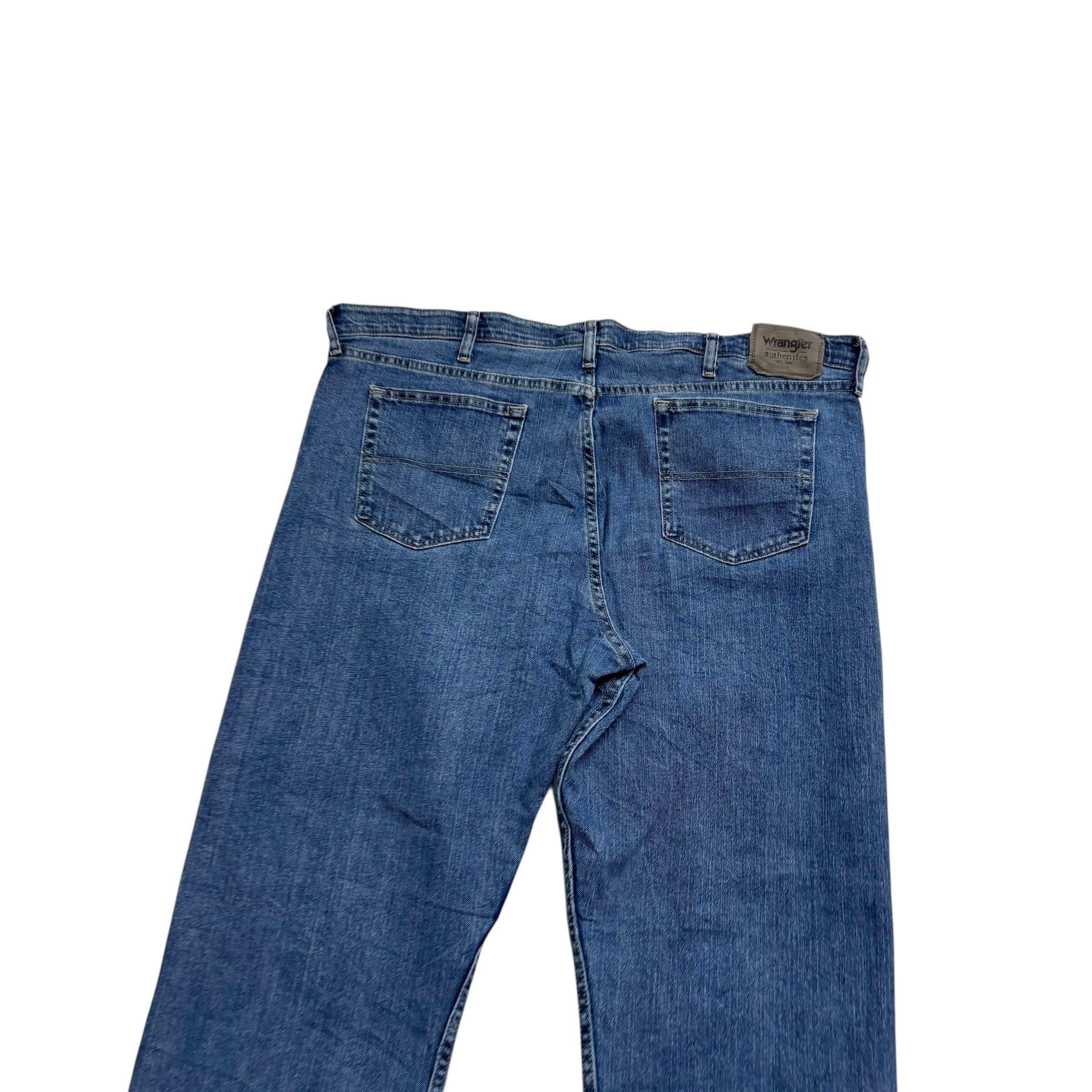 Wrangler Jeans W42 L32 Mens Mid Blue Regular Straight Fit Stretch Denim (E)