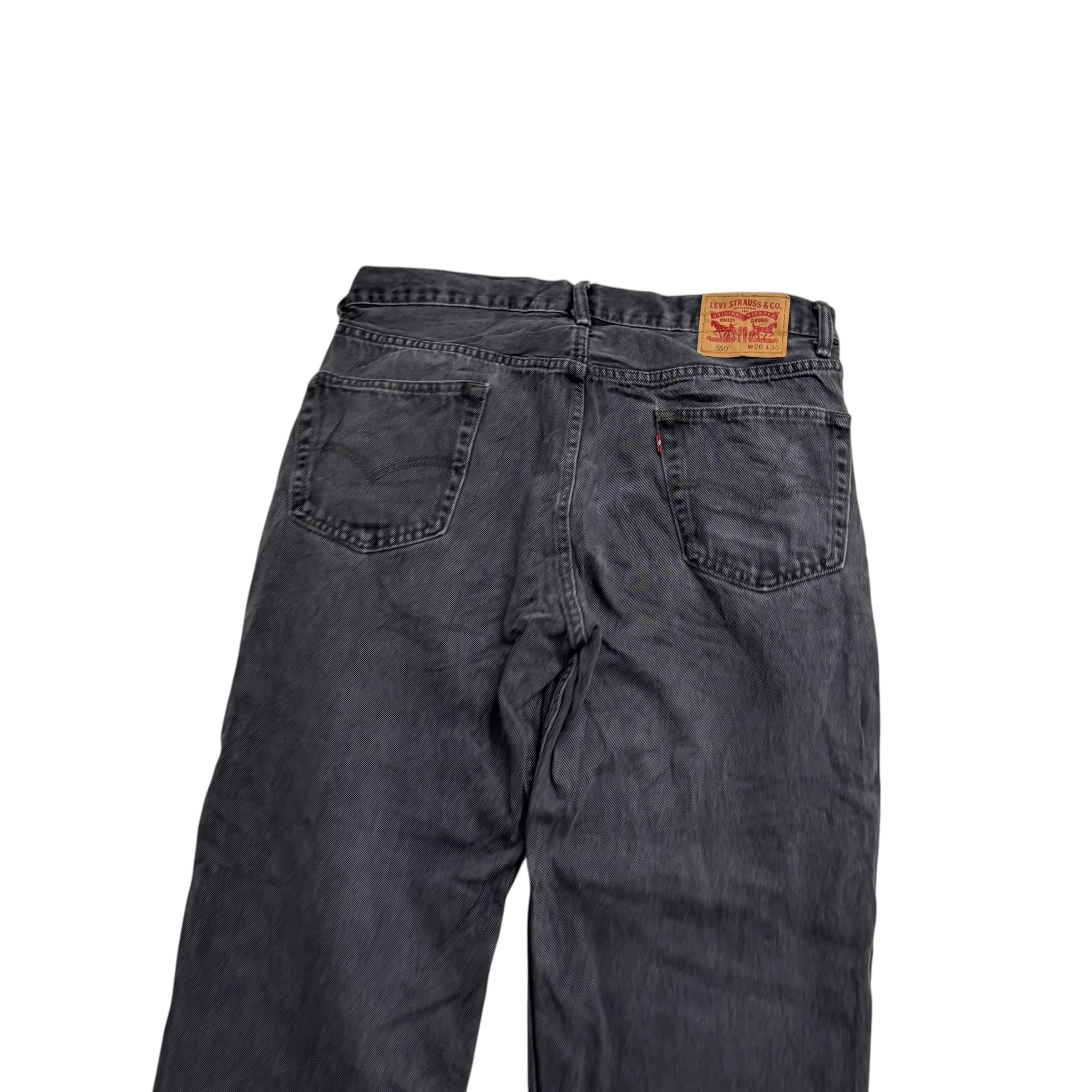 Levis 550 Jeans W36 L30 Mens Black Baggy Relaxed Straight Fit Denim