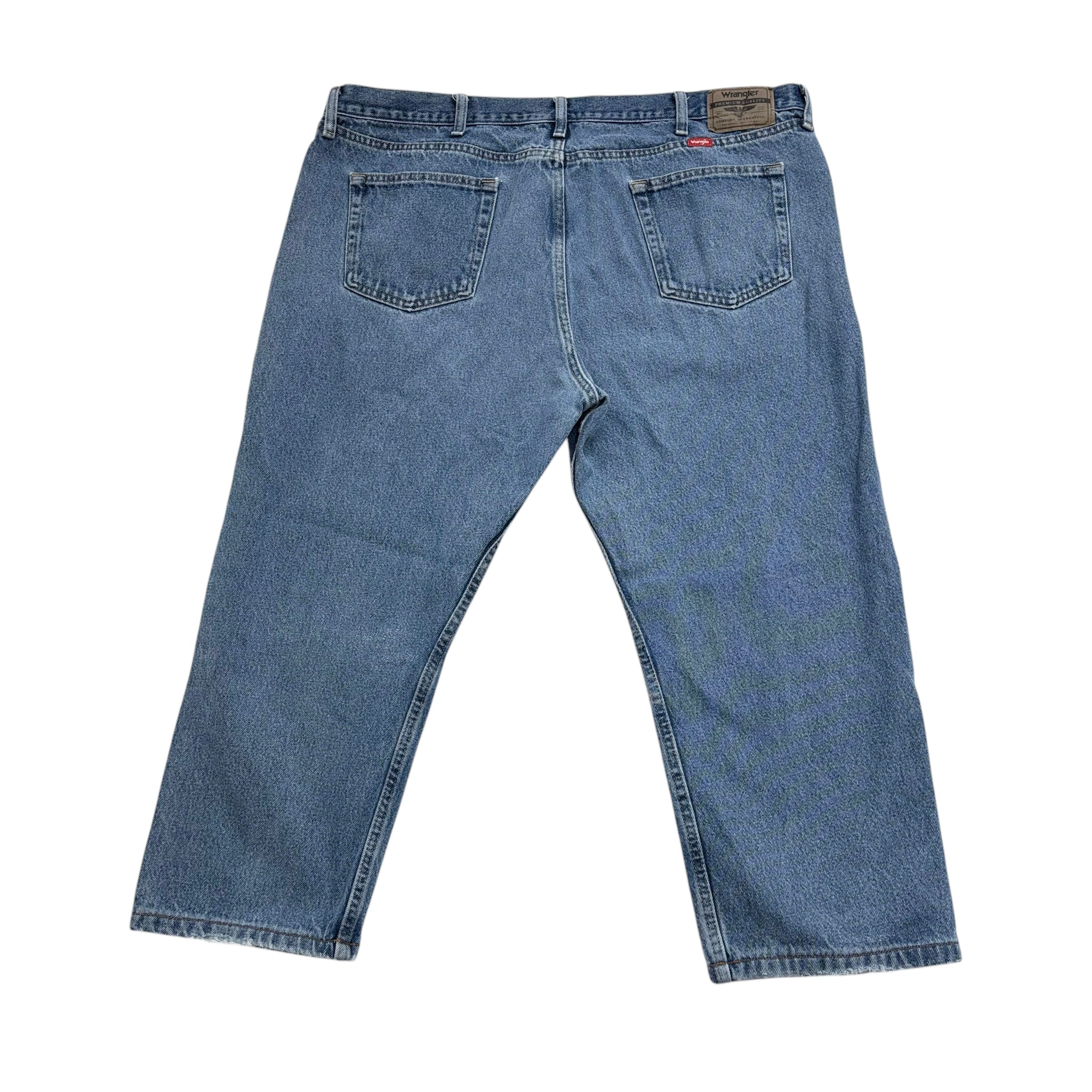 Wrangler Jeans W44 L25 Mens Mid Blue Relaxed Straight Fit Denim