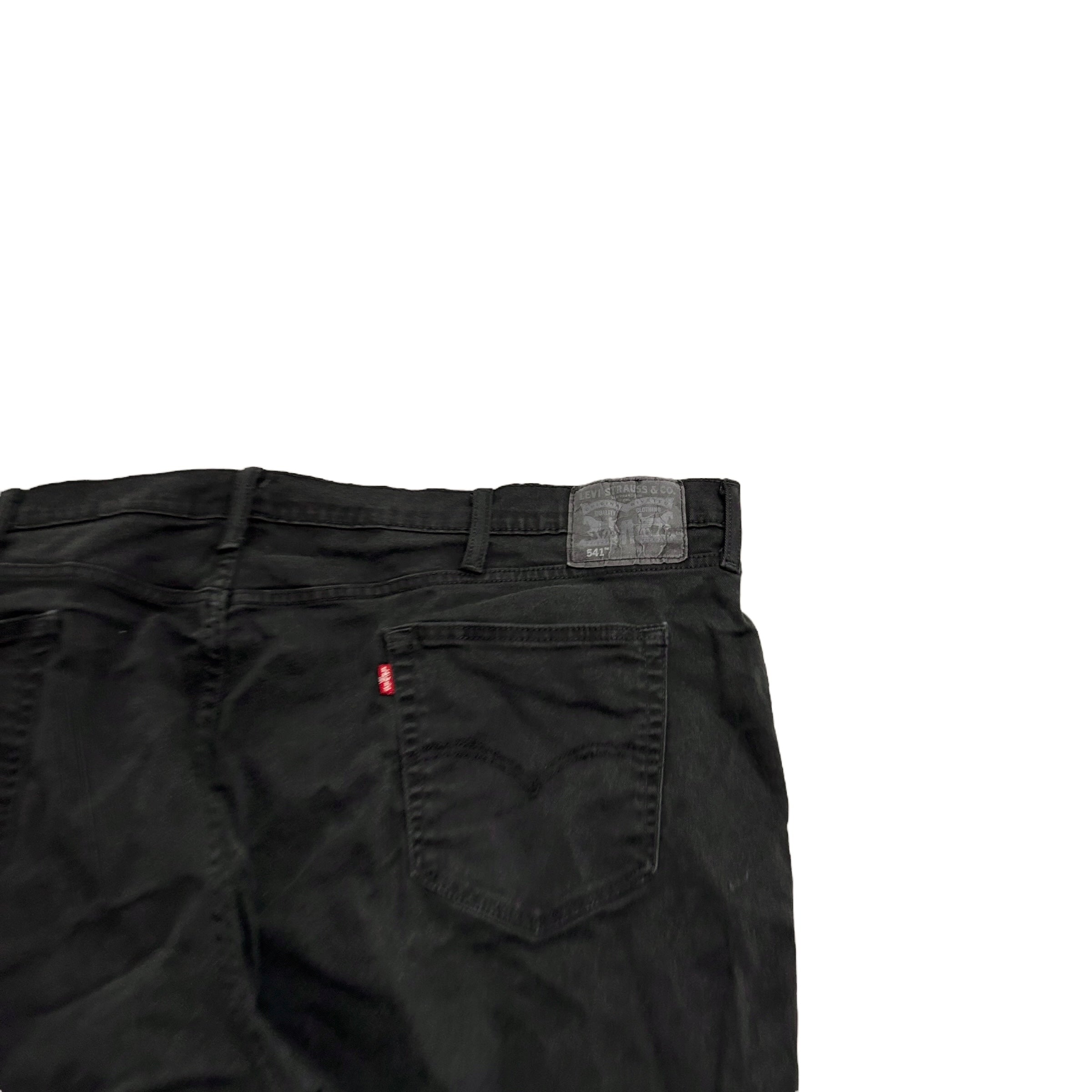 Levis 541 Jeans W52 L29 Mens Black Athletic Tapered Fit Stretch Denim (F)