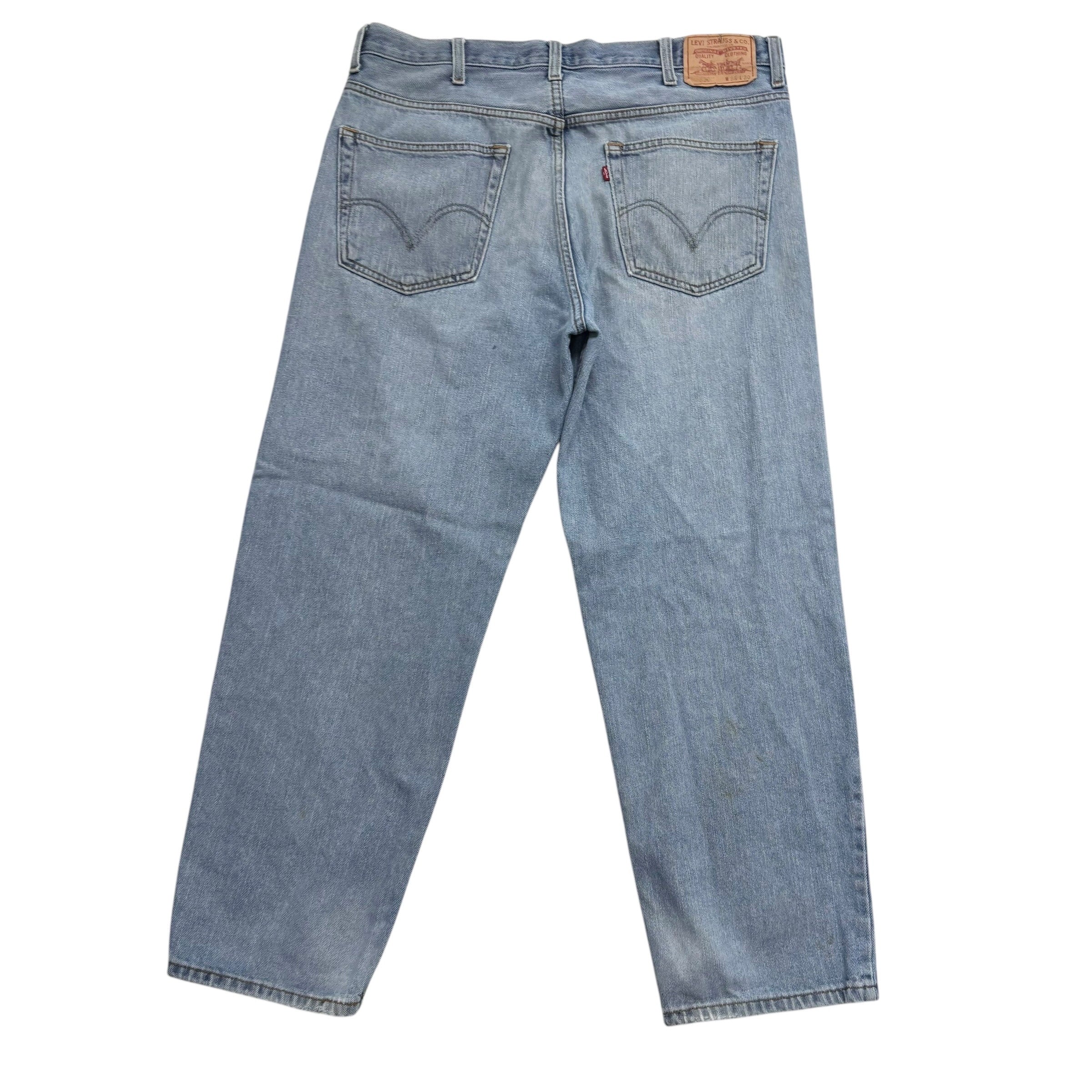 Levis 550 Jeans W38 L30 Mens Light Blue Baggy Relaxed Straight Vintage Denim (F)