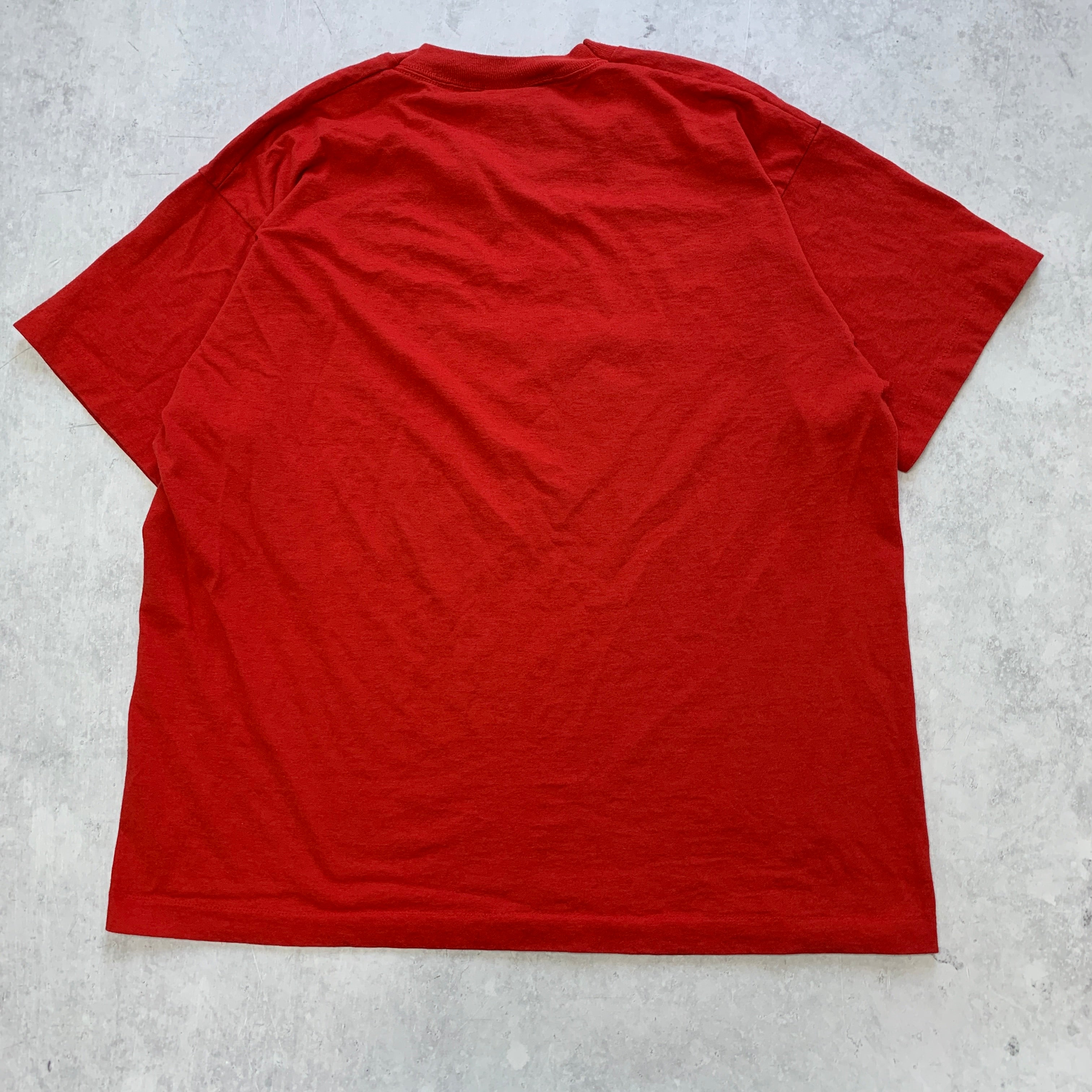 Vintage T Shirt Mens Large Red Single Stitch Graphic Print 90s USA