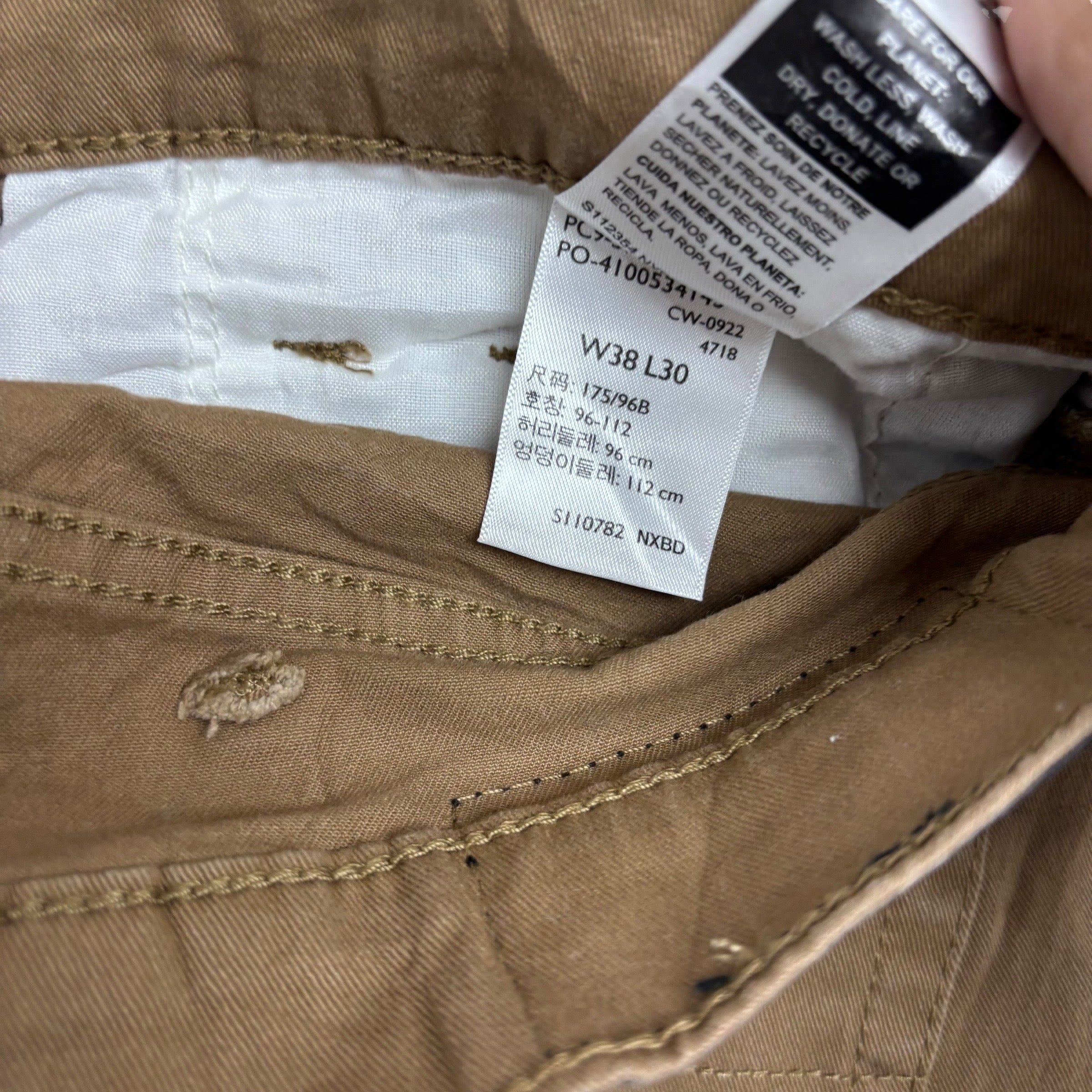 Levis Signature Trousers W38 L30 Mens Brown Athletic Fit Stretch Pants (E)