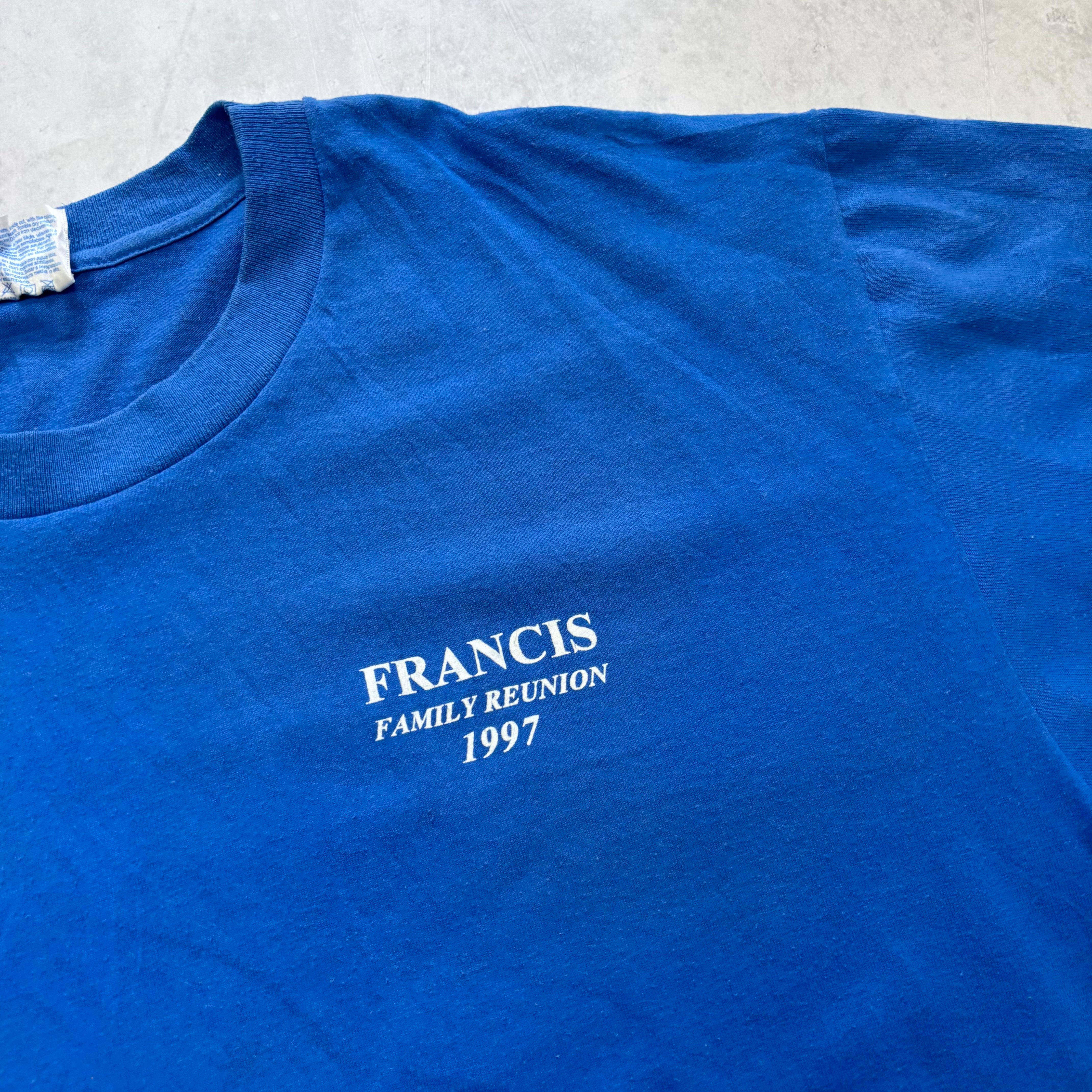 Vintage T Shirt Mens Large Blue Single Stitch Graphic Print 90s USA