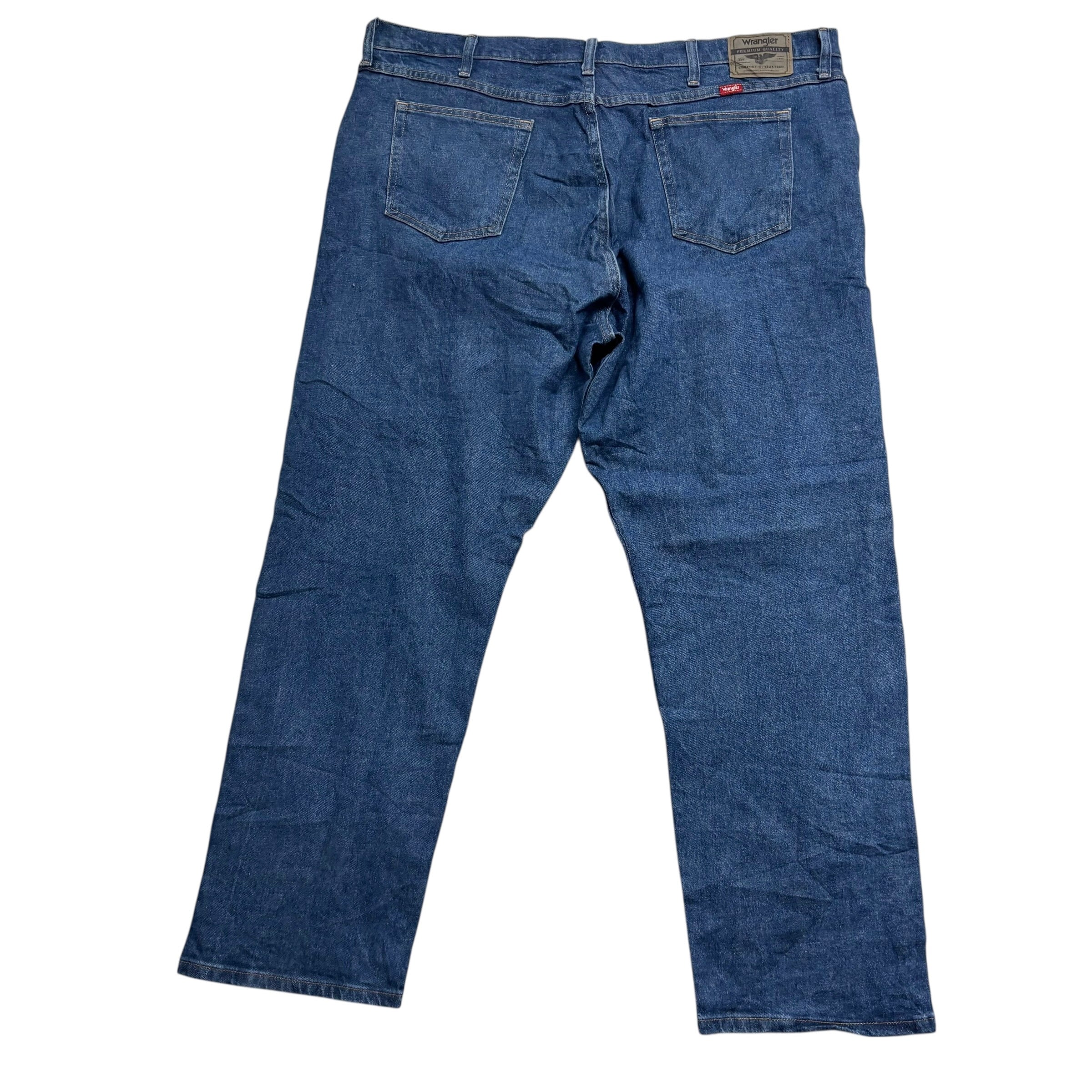Wrangler Jeans W44 L32 Mens Mid Blue Relaxed Straight Fit Stretch Denim (E)