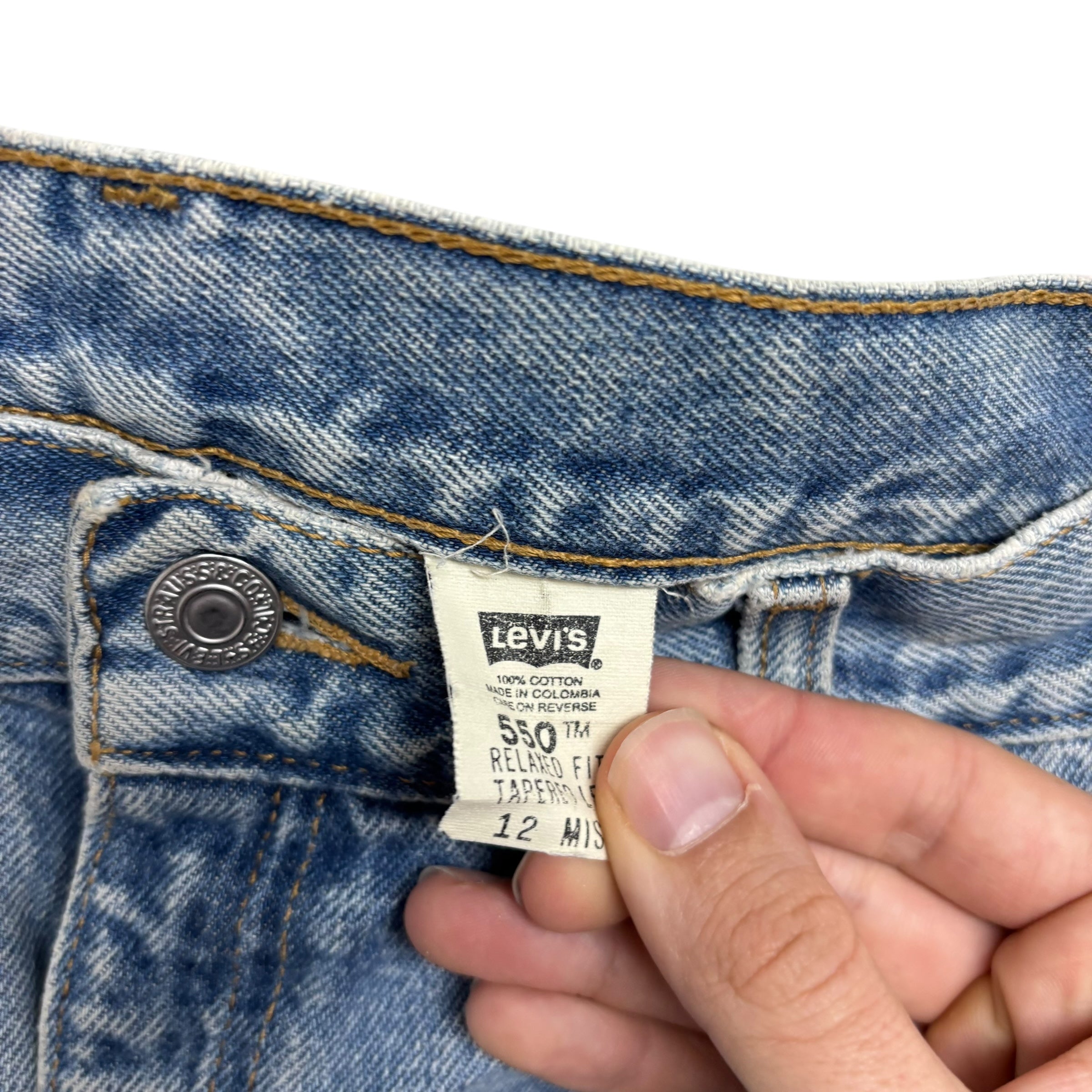 Levis 550 Jeans W31 L30 Womens Light Blue Relaxed Taper Mom Vintage Denim (F)