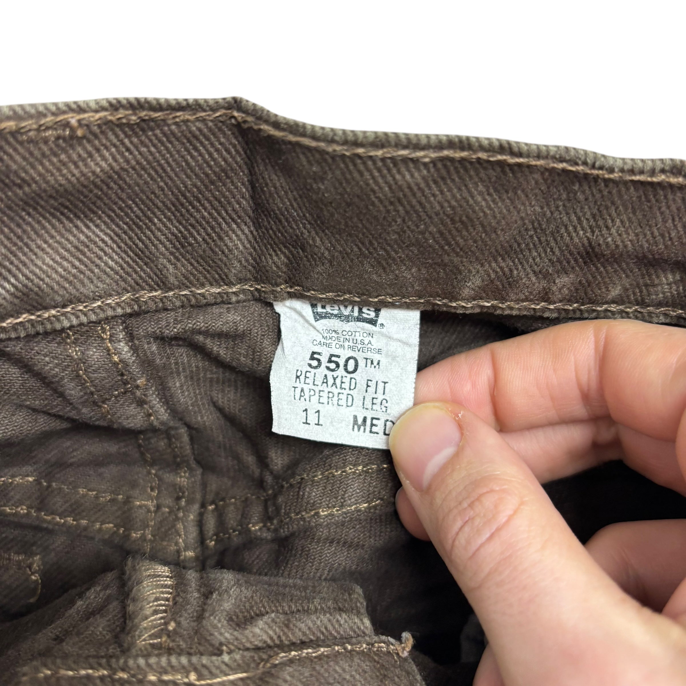 Levis 550 Jeans W30 L32 Womens Brown Relaxed Taper USA Made Vintage (E)