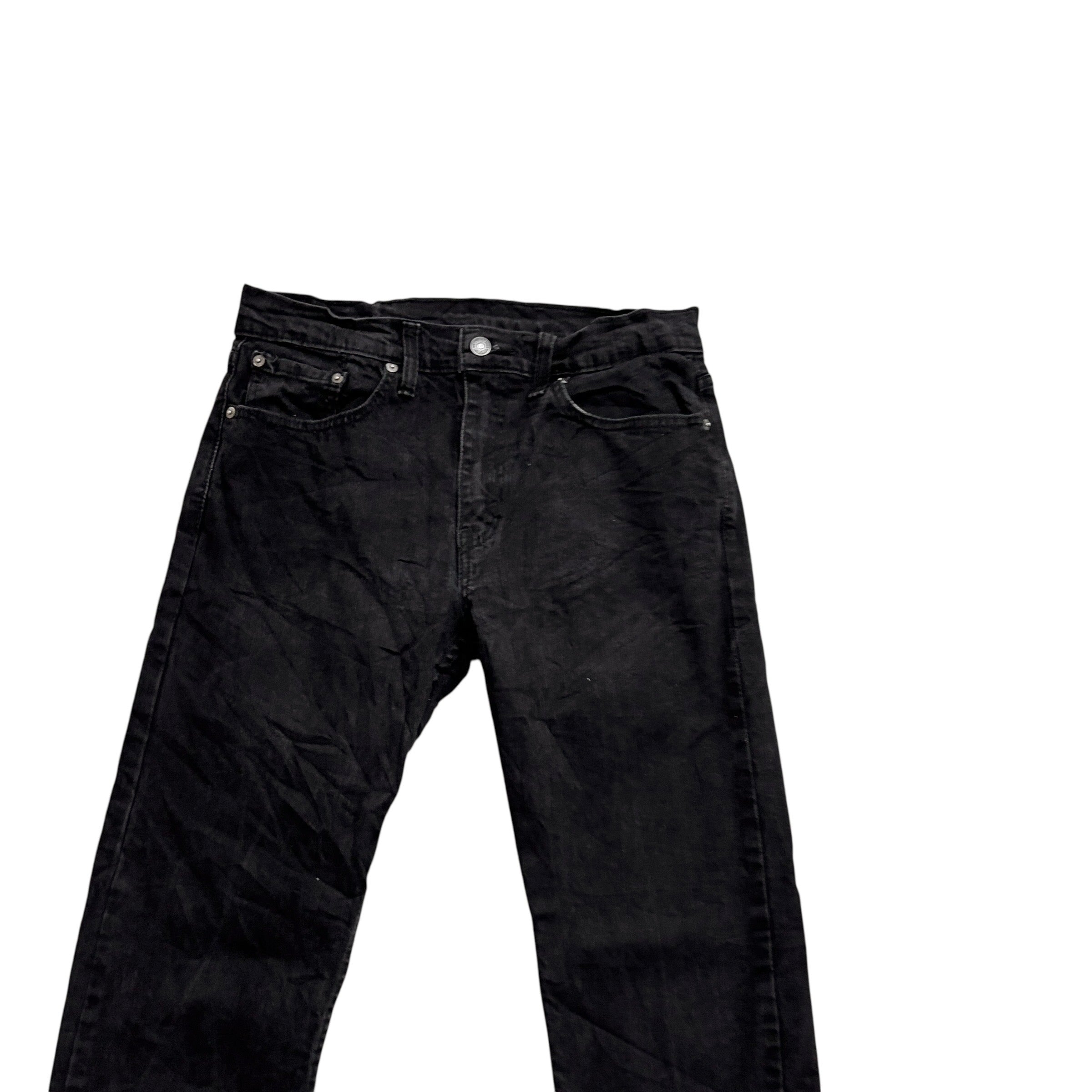 Levis 502 Jeans W32 L29 Mens Black Regular Tapered Fit Stretch Denim (E)