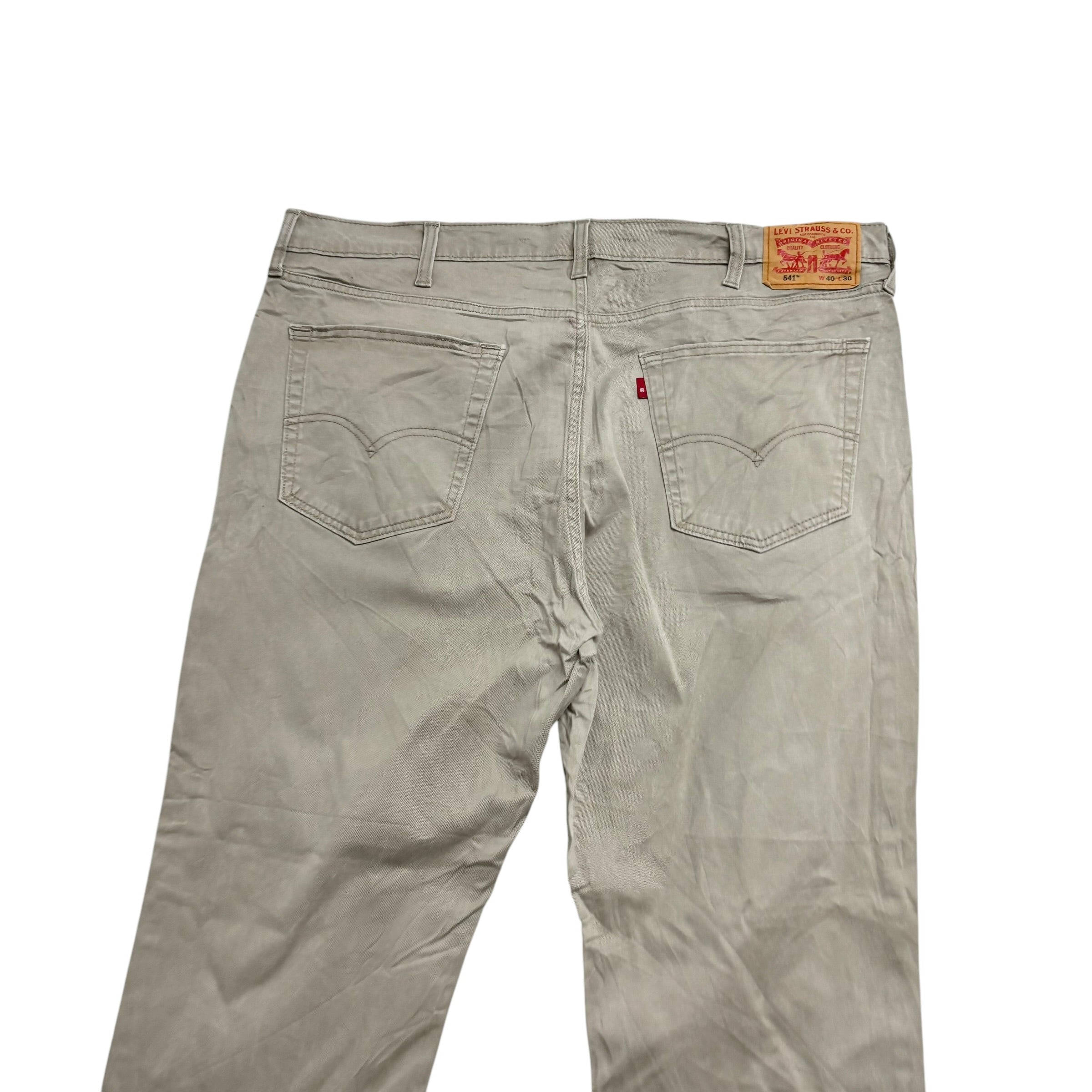 Levis 541 Trousers W40 L30 Mens Beige Stone Athletic Tapered Fit Stretch Pants