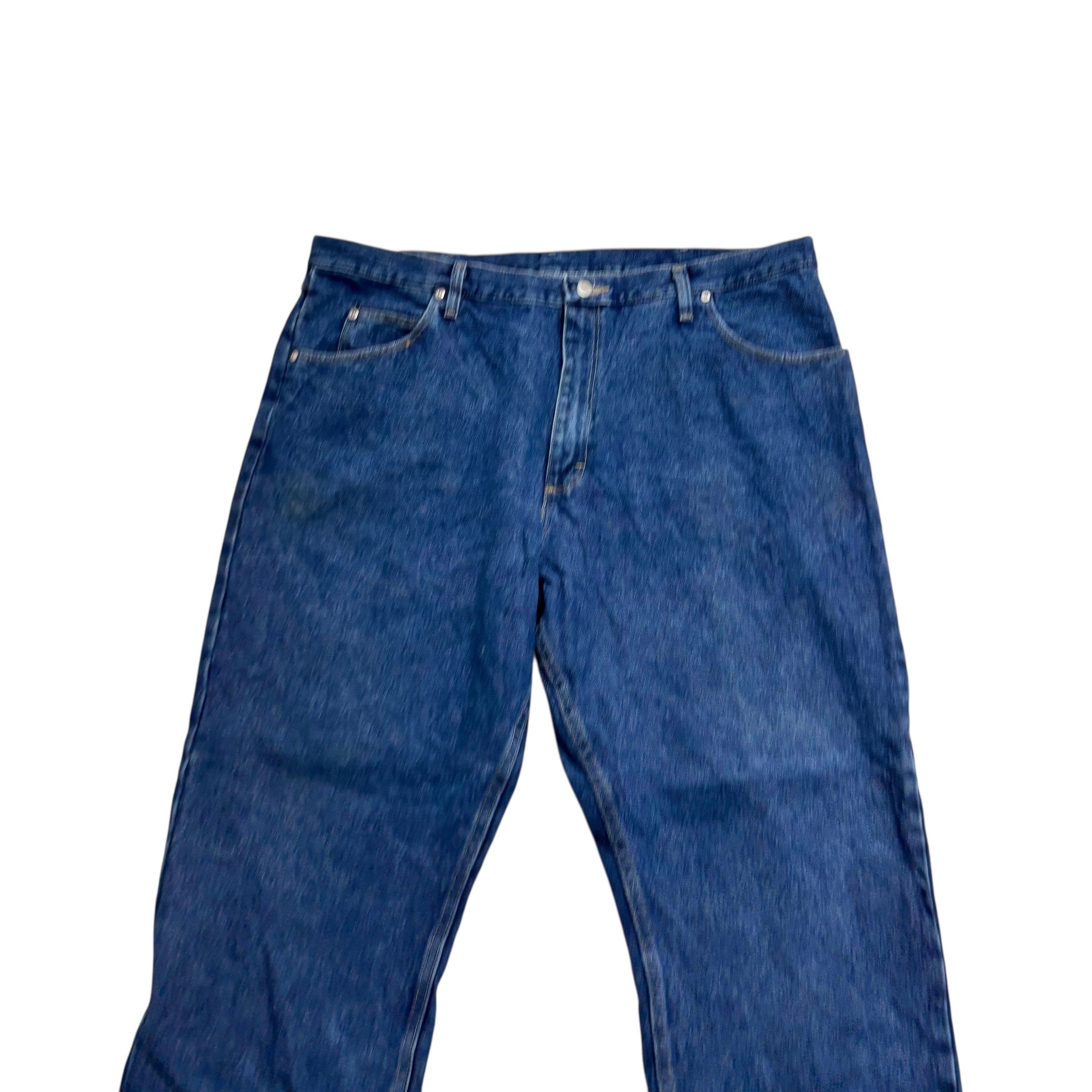 Wrangler Jeans W42 L29 Mens Mid Blue Relaxed Straight Fit Denim
