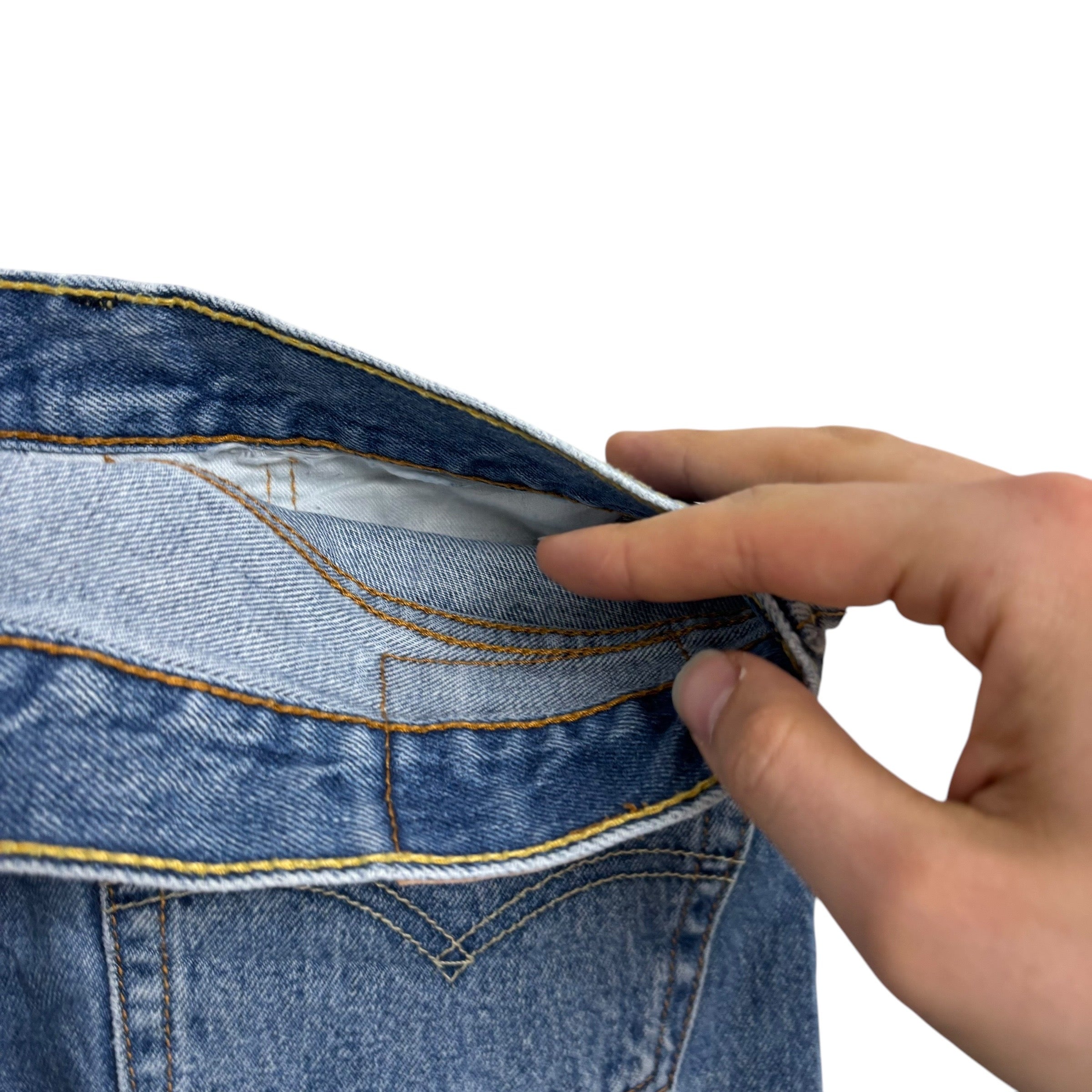 Levis 505 Jeans W33 L31 Mens Light Blue Regular Straight Fit Denim (F)