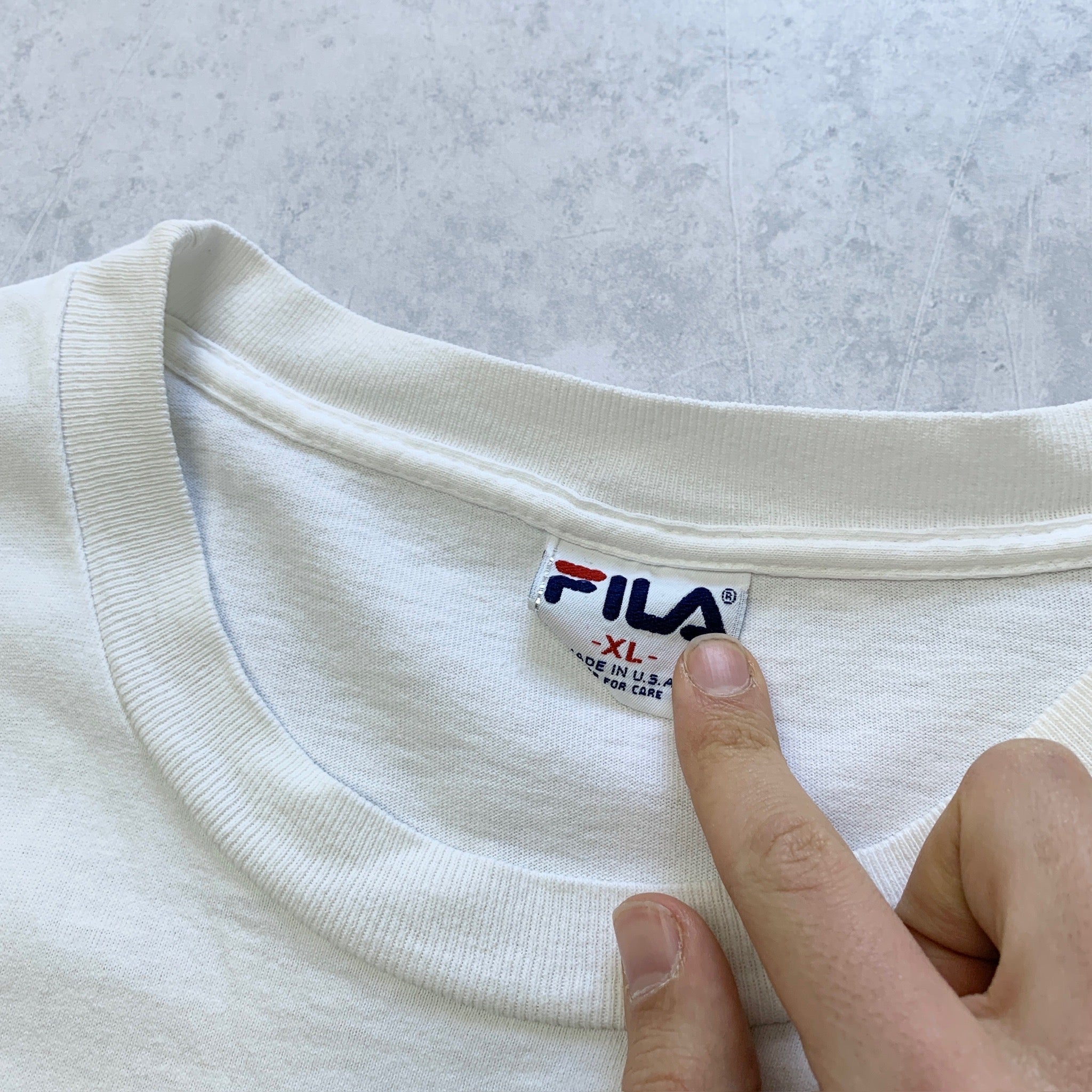 Vintage T Shirt Mens XXL White Single Stitch Graphic Print 90s Fila Tennis