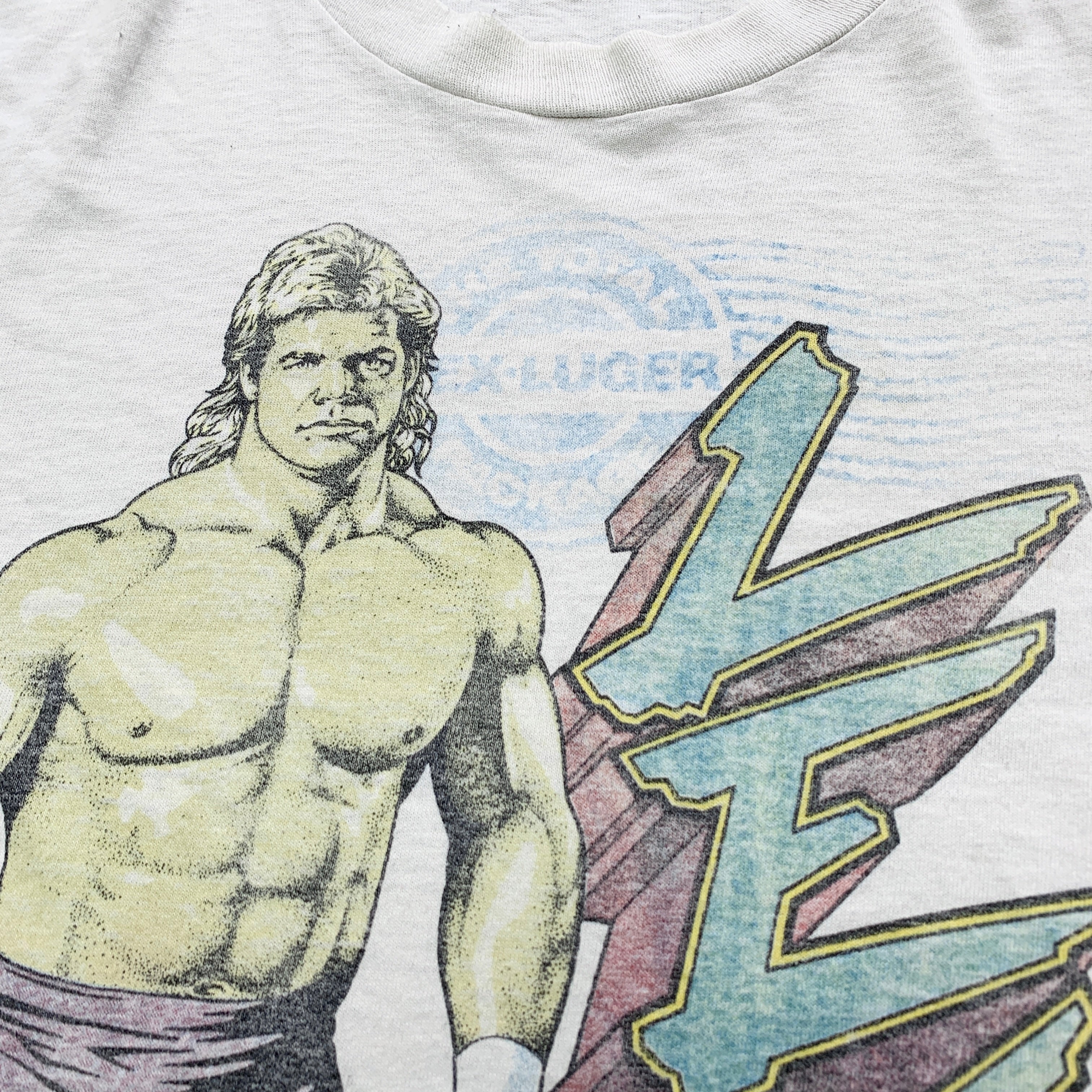 Vintage Wrestling T Shirt Mens Large Single Stitch WWE WCW Lex Luger 90s Graphic