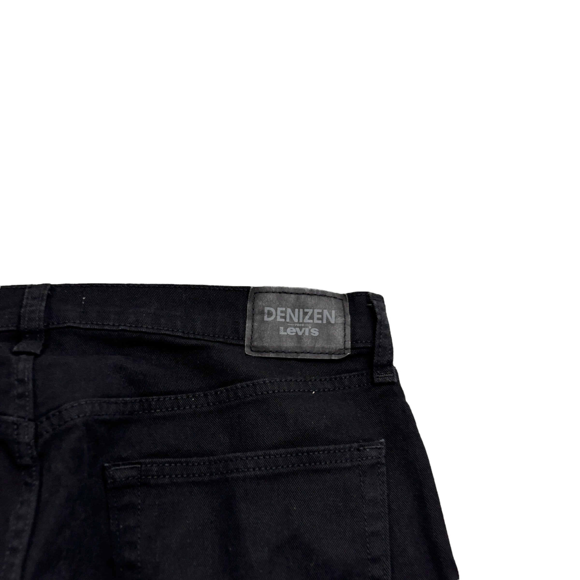 Levis Denizen Jeans W34 L34 Mens Black Relaxed Straight Fit Stretch Denim (E)