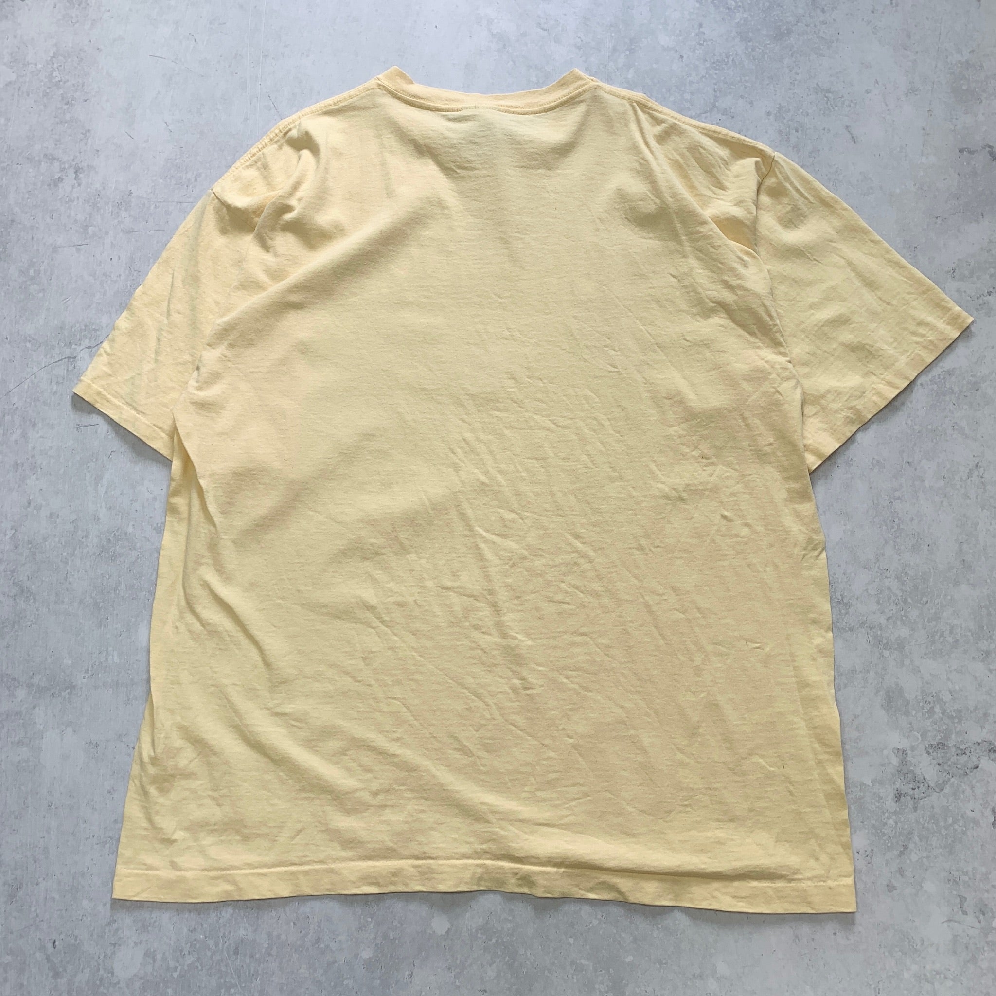 Vintage T Shirt Mens XXL Yellow Single Stitch Graphic Print 90s USA Tourist