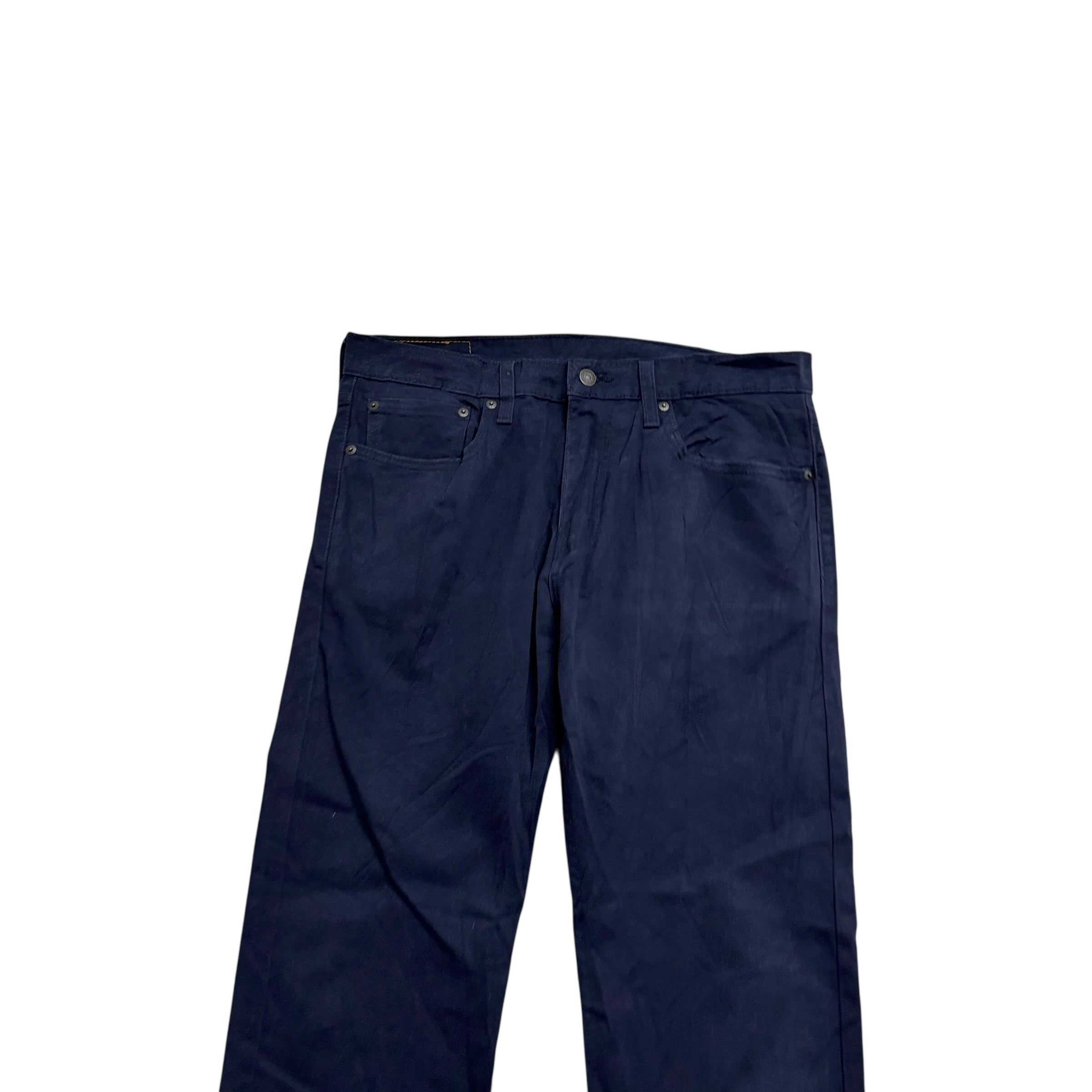 Levis 502 Trousers W33 L29 Mens Navy Blue Regular Tapered Fit Stretch (E)