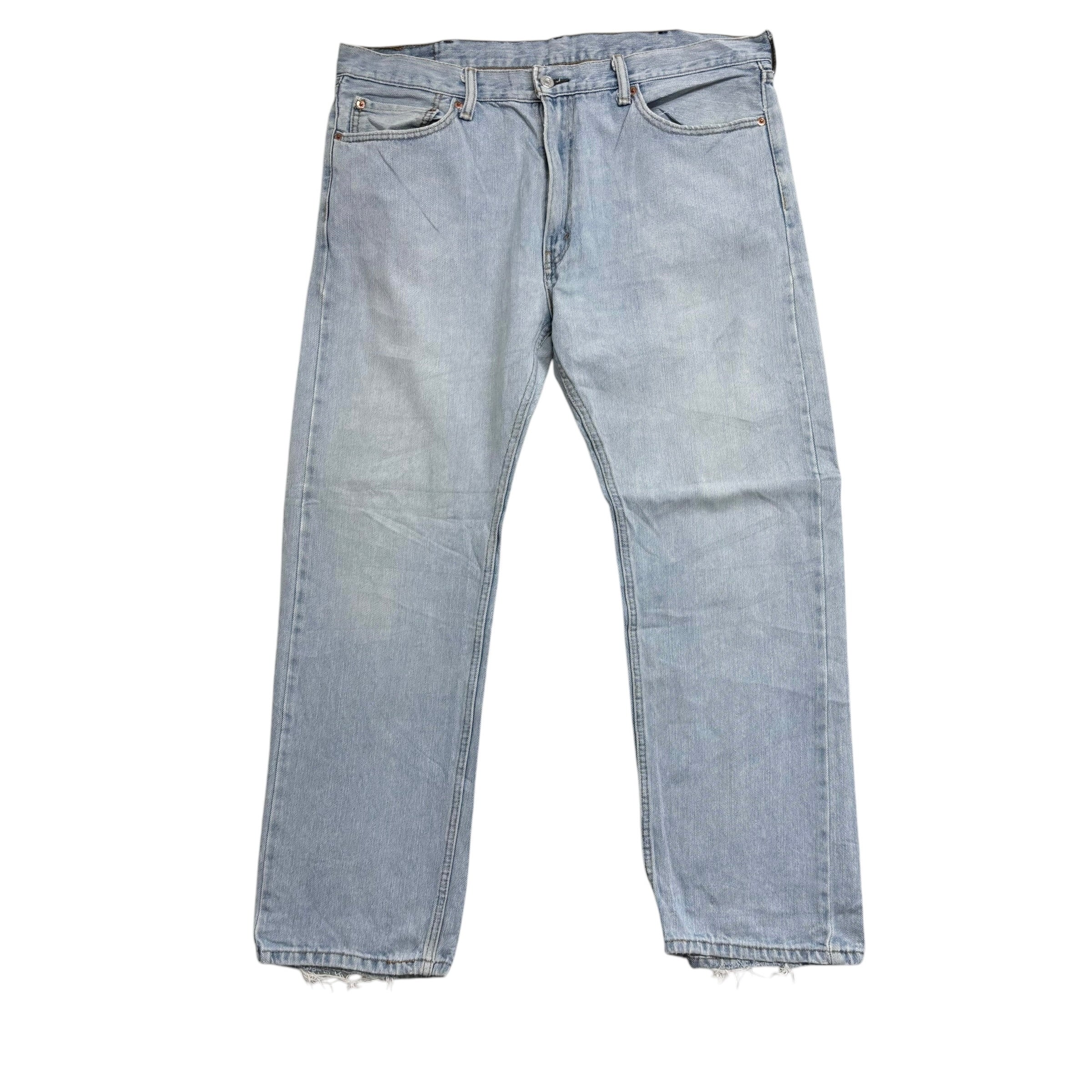 Levis 505 Jeans W38 L30 Mens Light Blue Regular Straight Fit Vintage Denim (F)